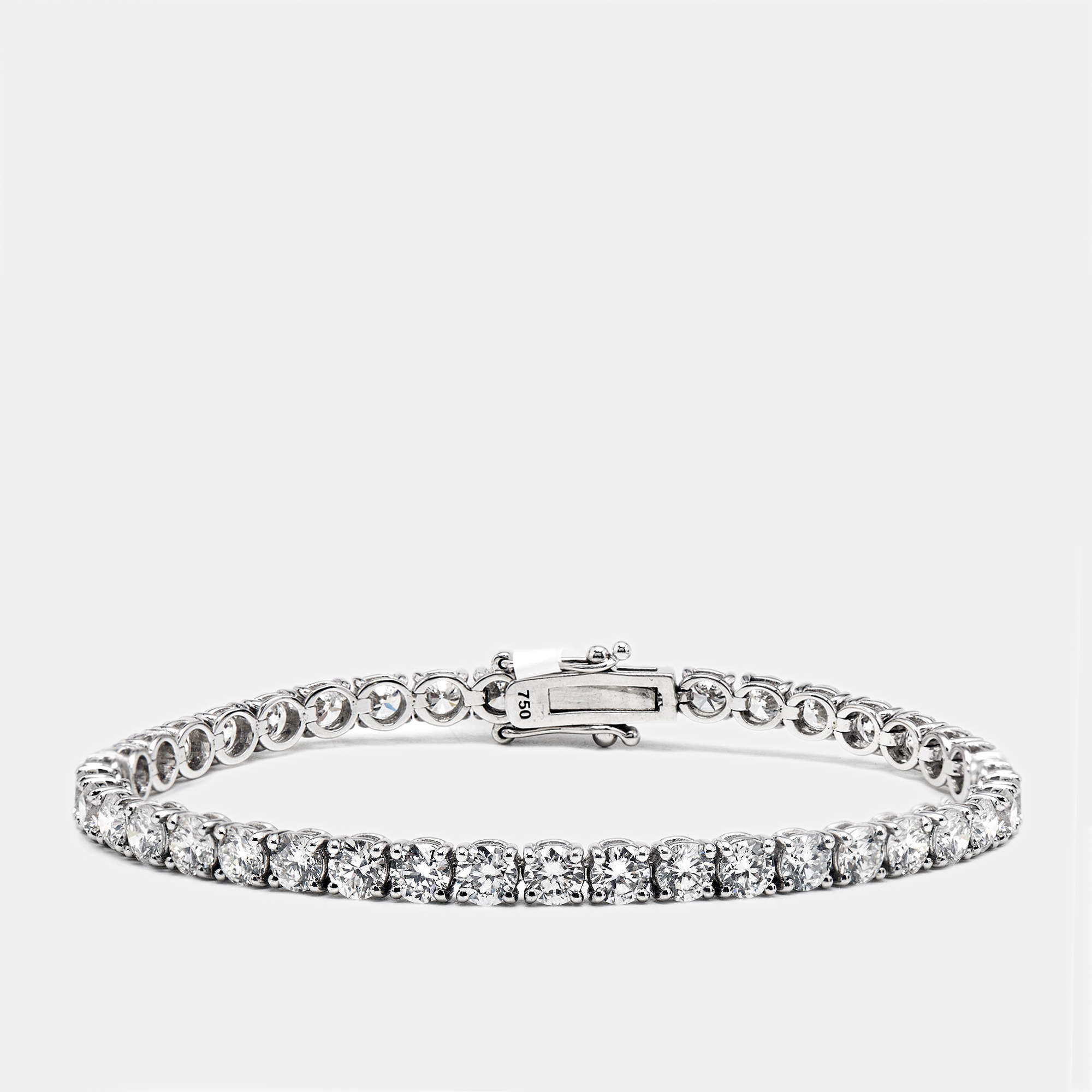 7.93 cts Round Brilliant Cut Lab Grown Diamonds 18k White Gold Tennis Bracelet