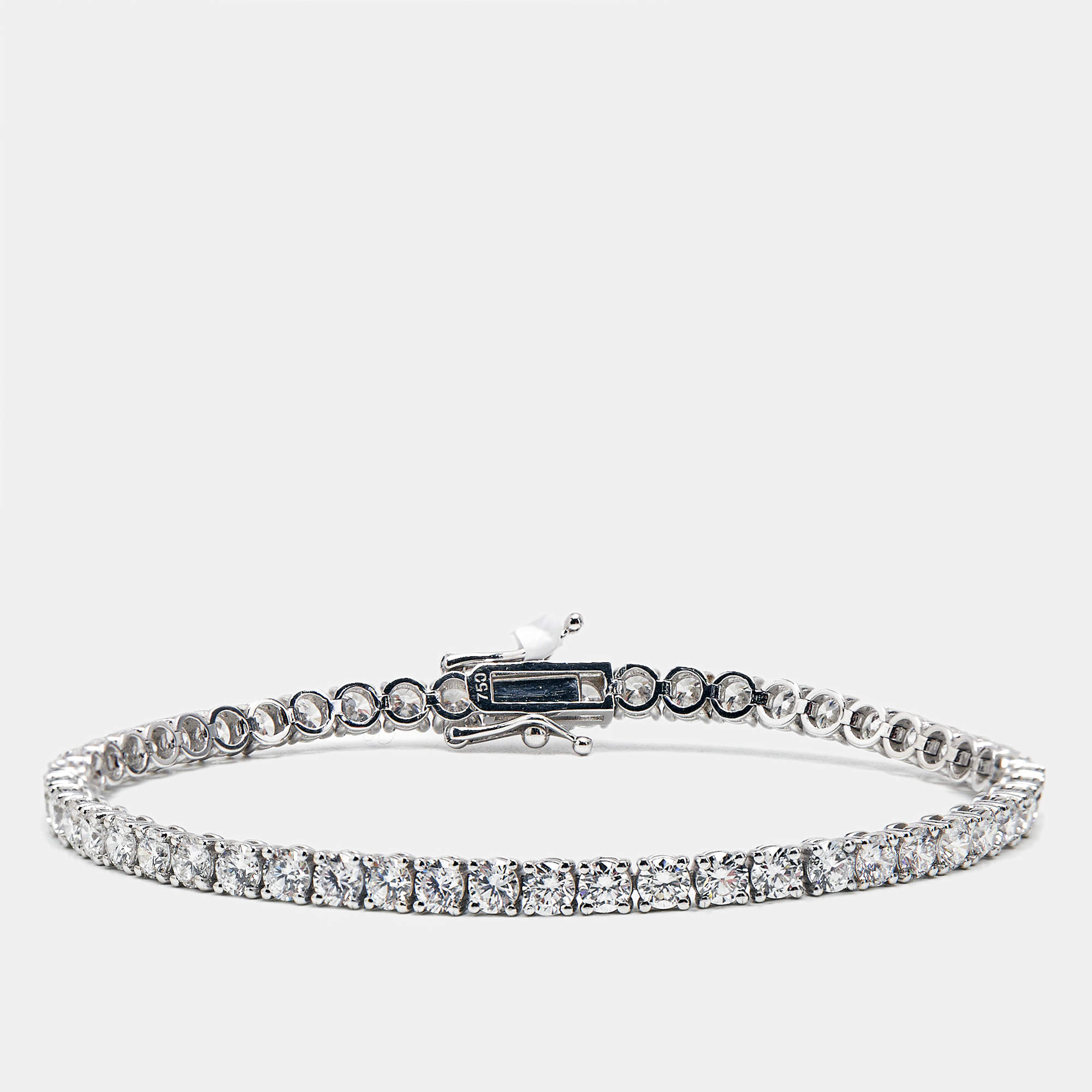 5.40 cts Round Brilliant Cut Lab Grown Diamonds 18k White Gold Tennis Bracelet