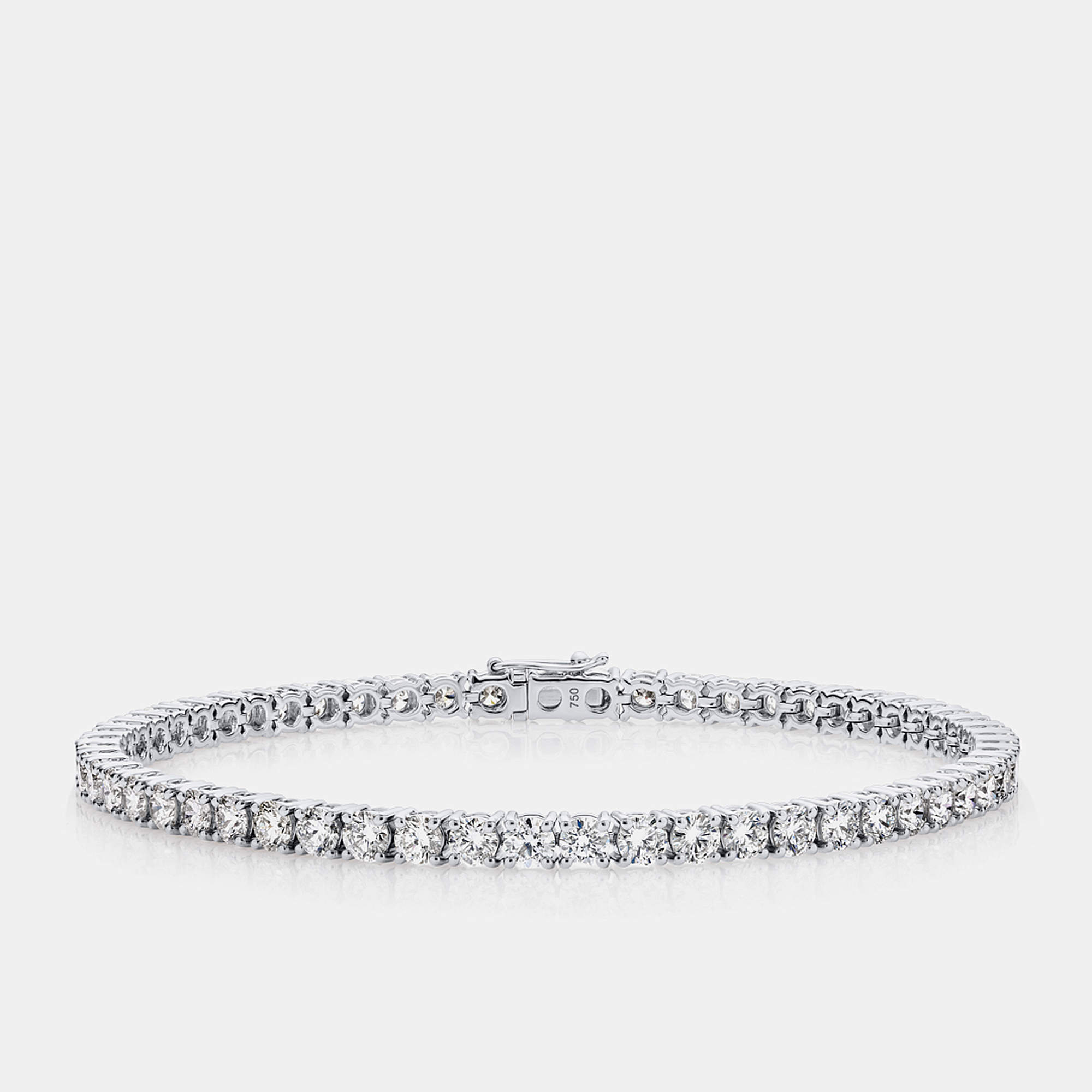 7.50 cts Round Brilliant Cut Lab Grown Diamonds 18k White Gold Tennis Bracelet