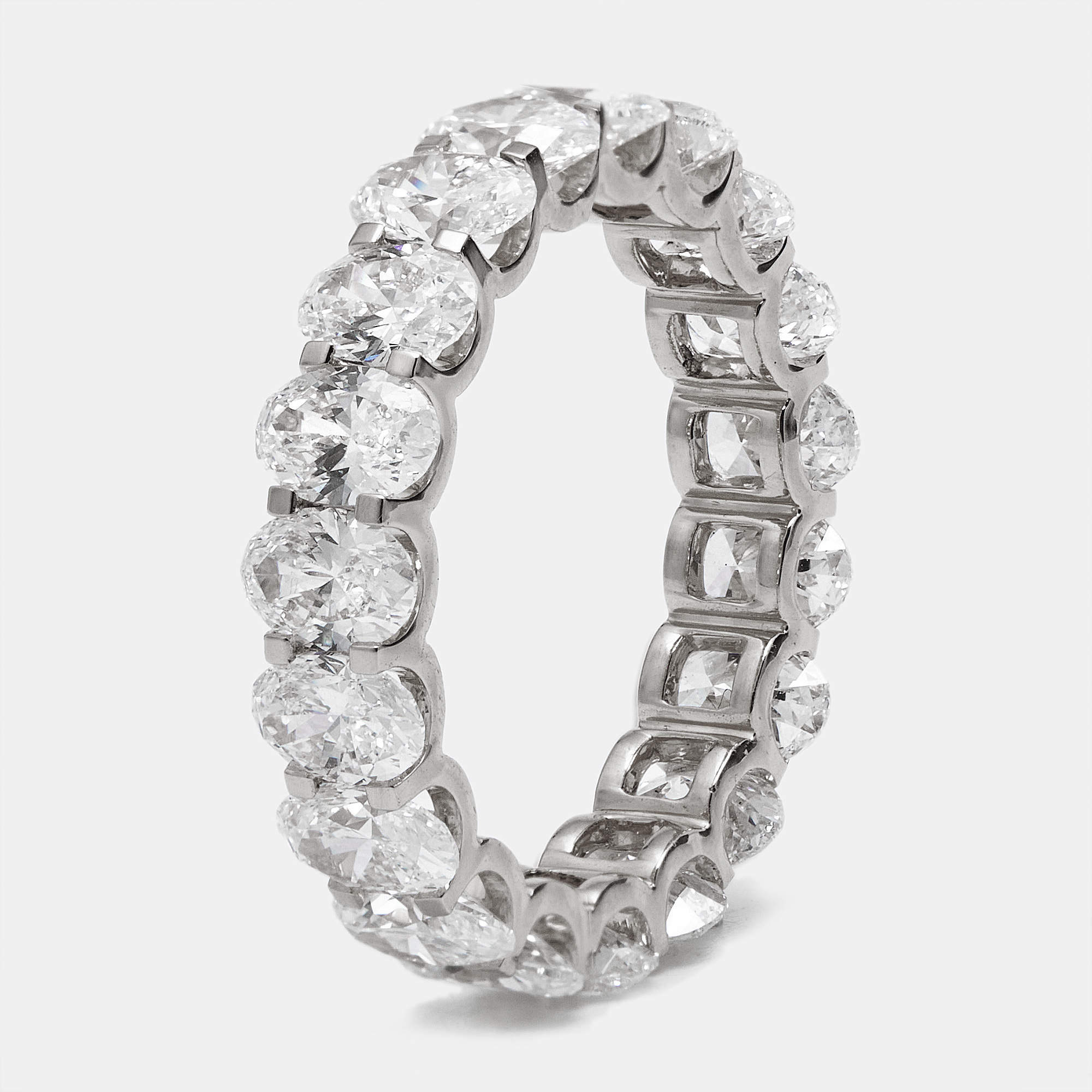 Pre Owned 4.80 cts Oval Brilliant Lab Grown Diamond 18k White Gold Eternity Band Ring Size 52