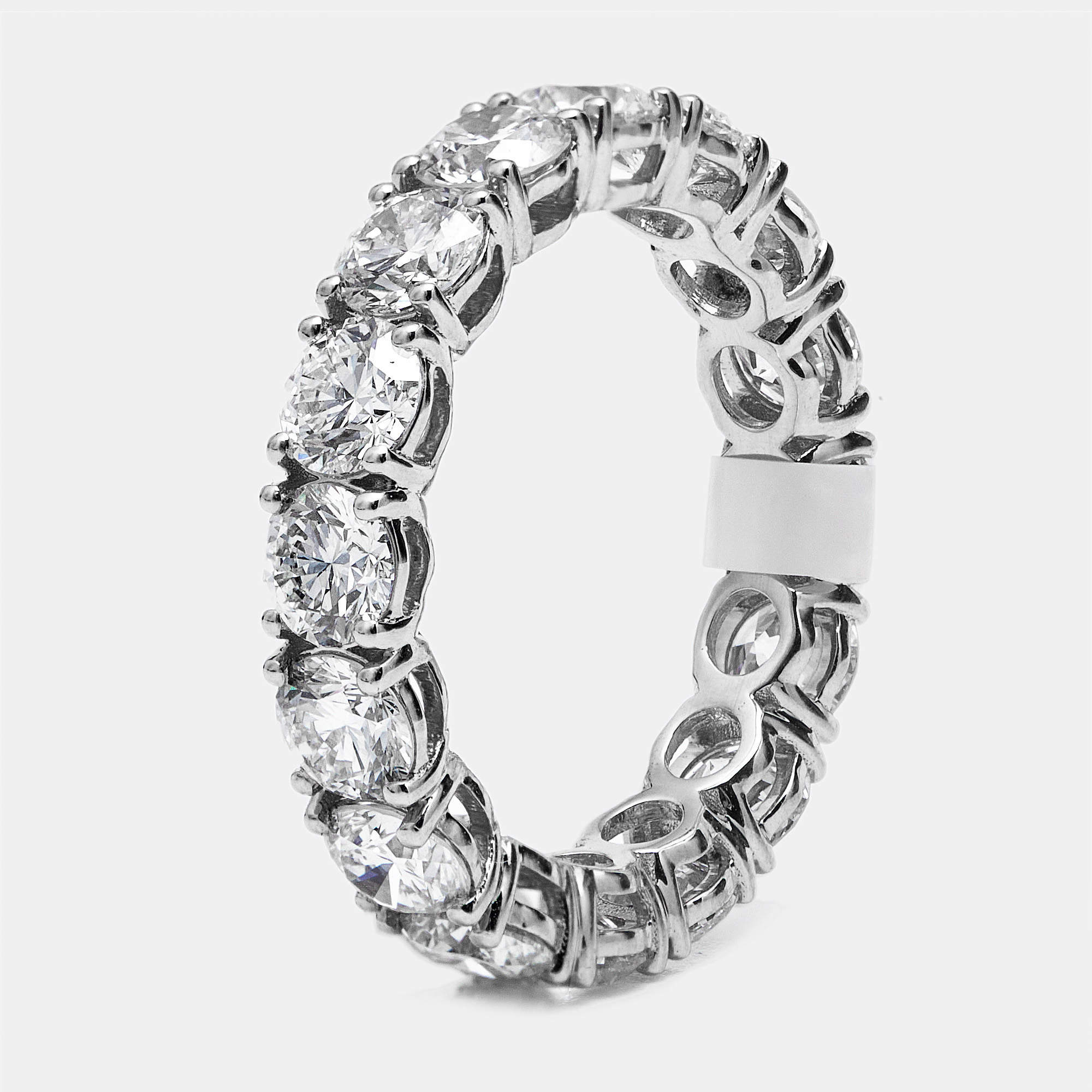Pre Owned 4.4 cts Round Brilliant Lab Grown Diamonds 18k White Gold Eternity Band Ring Size 52