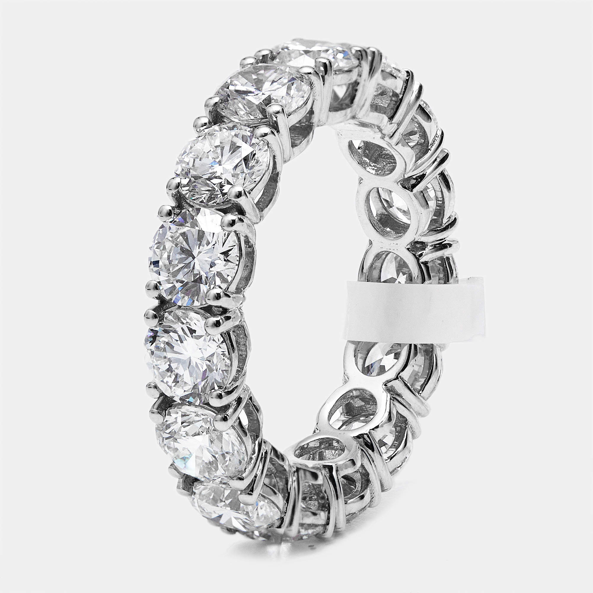 Pre Owned 6 cts Round Brilliant Lab Grown Diamonds 18k White Gold Eternity Band Ring Size 52