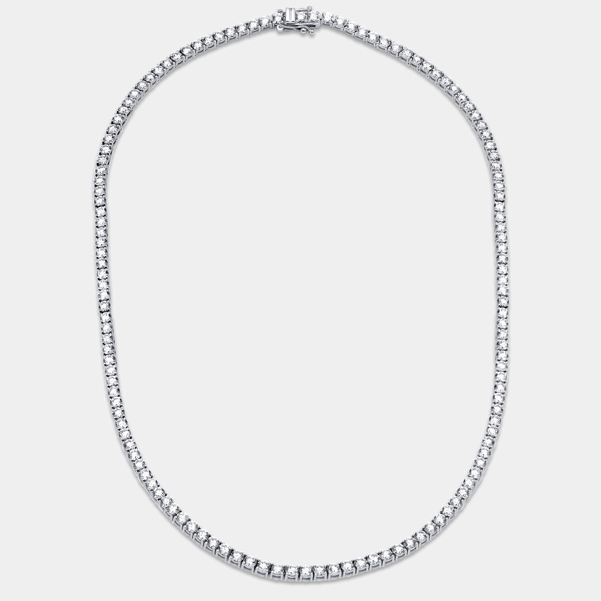Pre Owned 13.00 cts Round Lab Grown Diamonds 18k White Gold Tennis Necklace