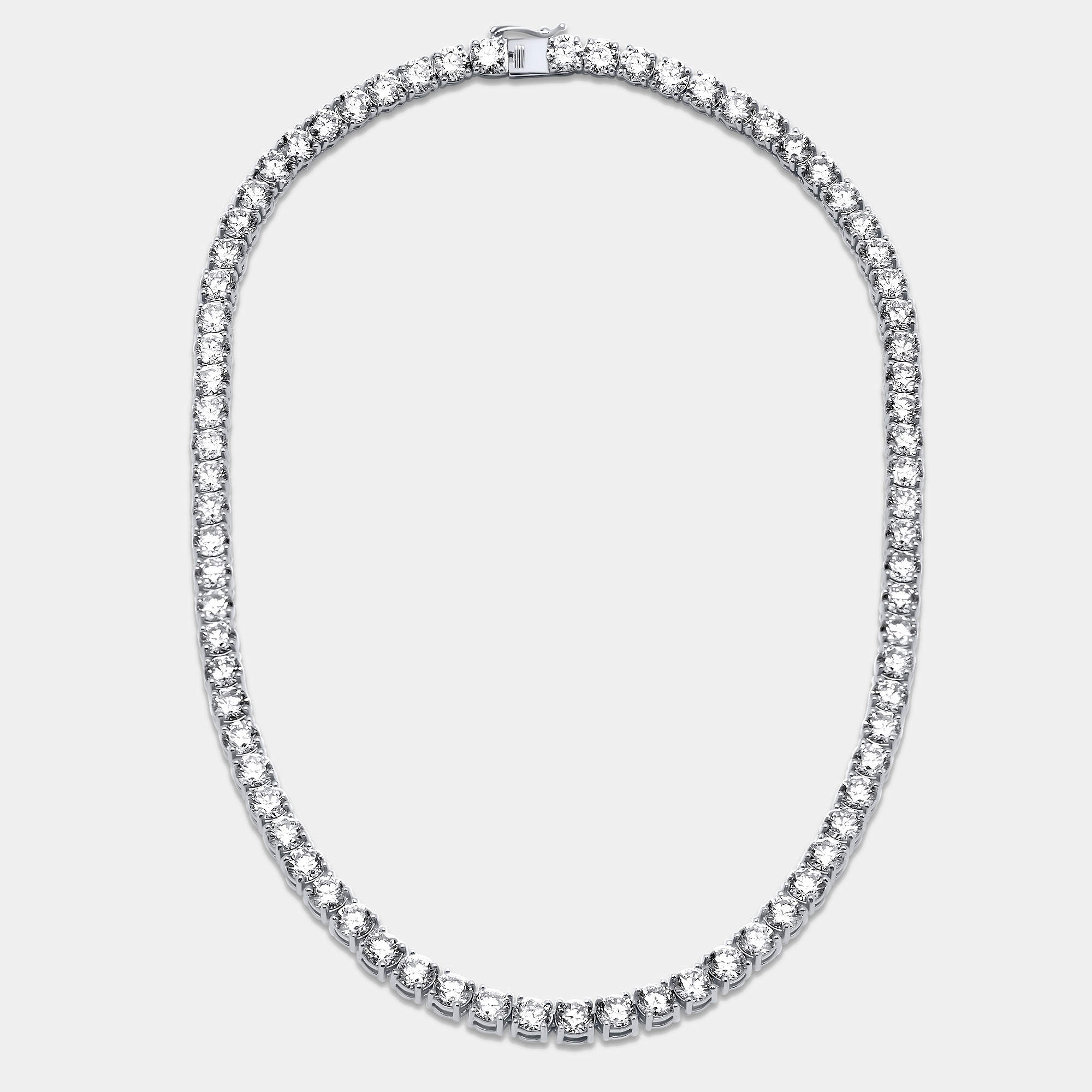 Pre Owned 40.00 cts Round Lab Grown Diamonds 18k White Gold Tennis Necklace
