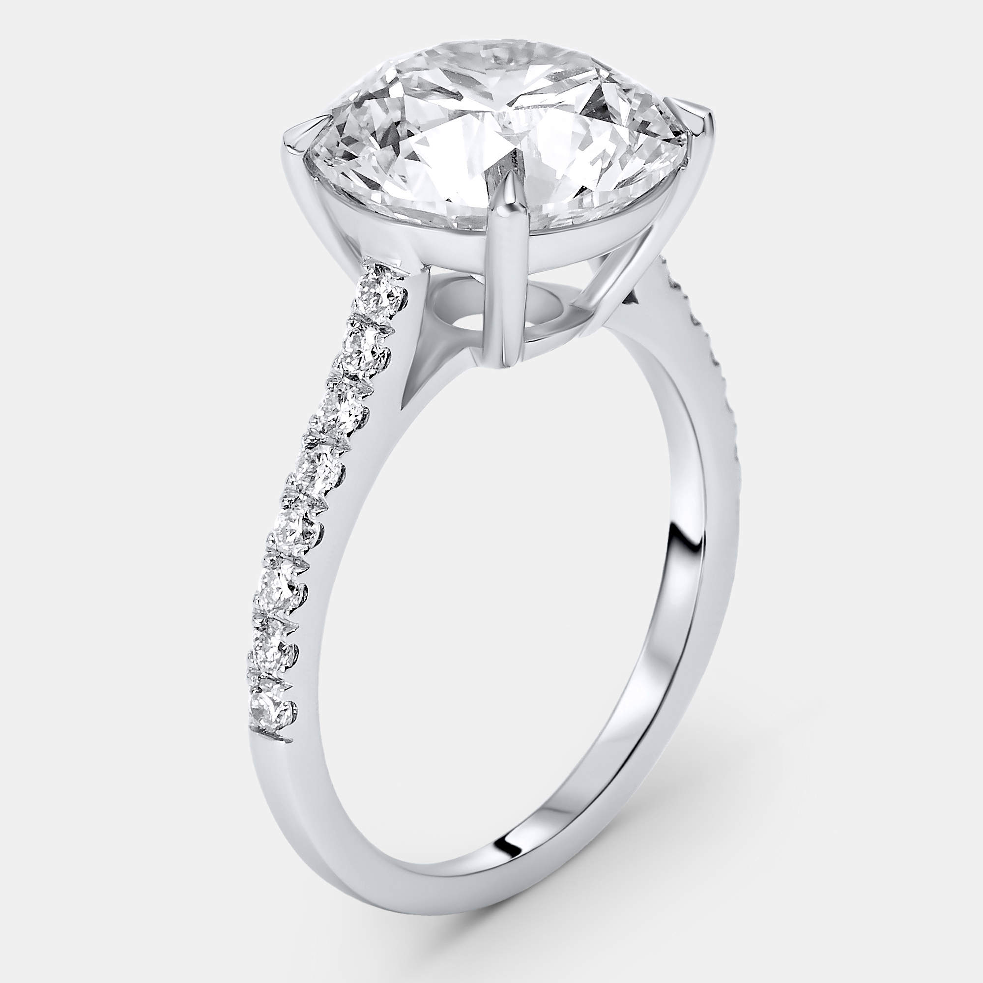 مملوكة مسبقًا 3.30 cts Round Brilliant Lab Grown Diamonds 18k White Gold Ring Size 54
