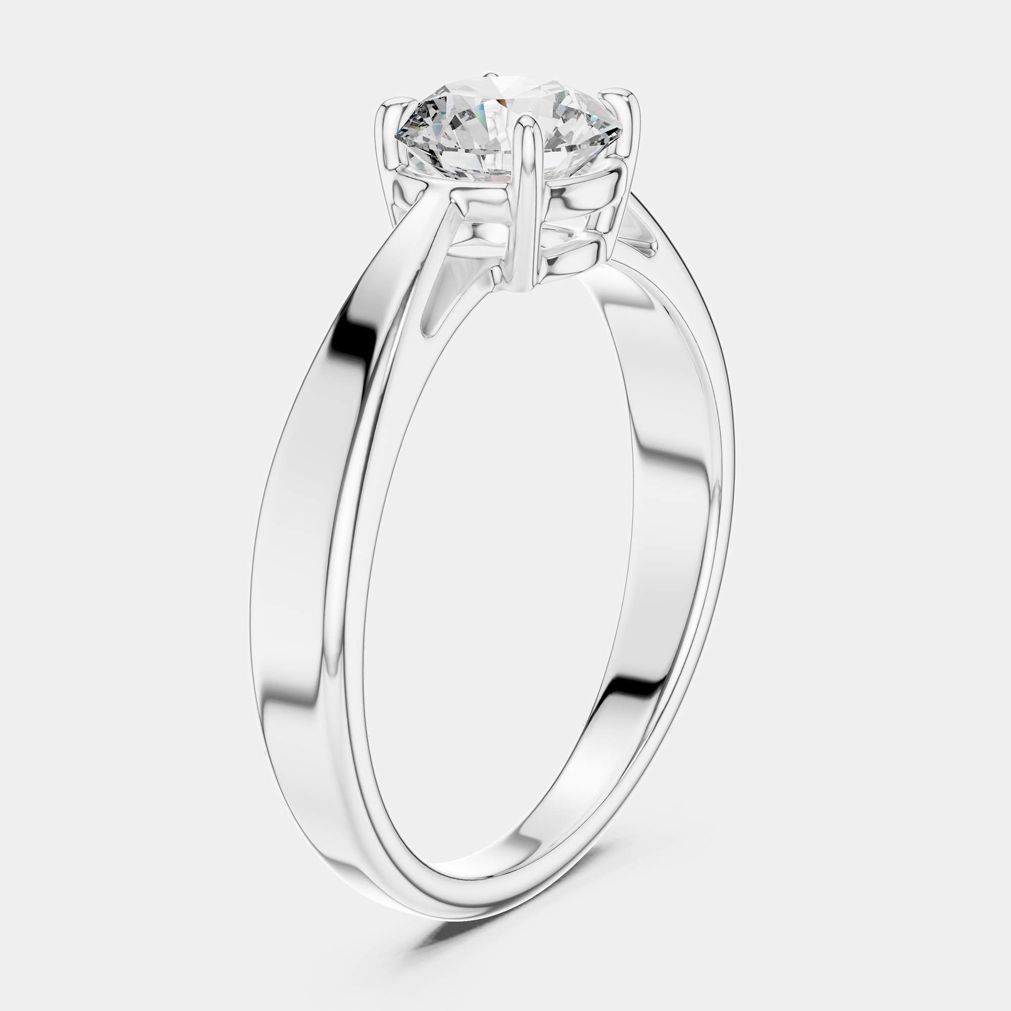 Pre Owned 5.00 cts Round 18k White Gold Solitaire Lab Grown Diamond Band Size 53