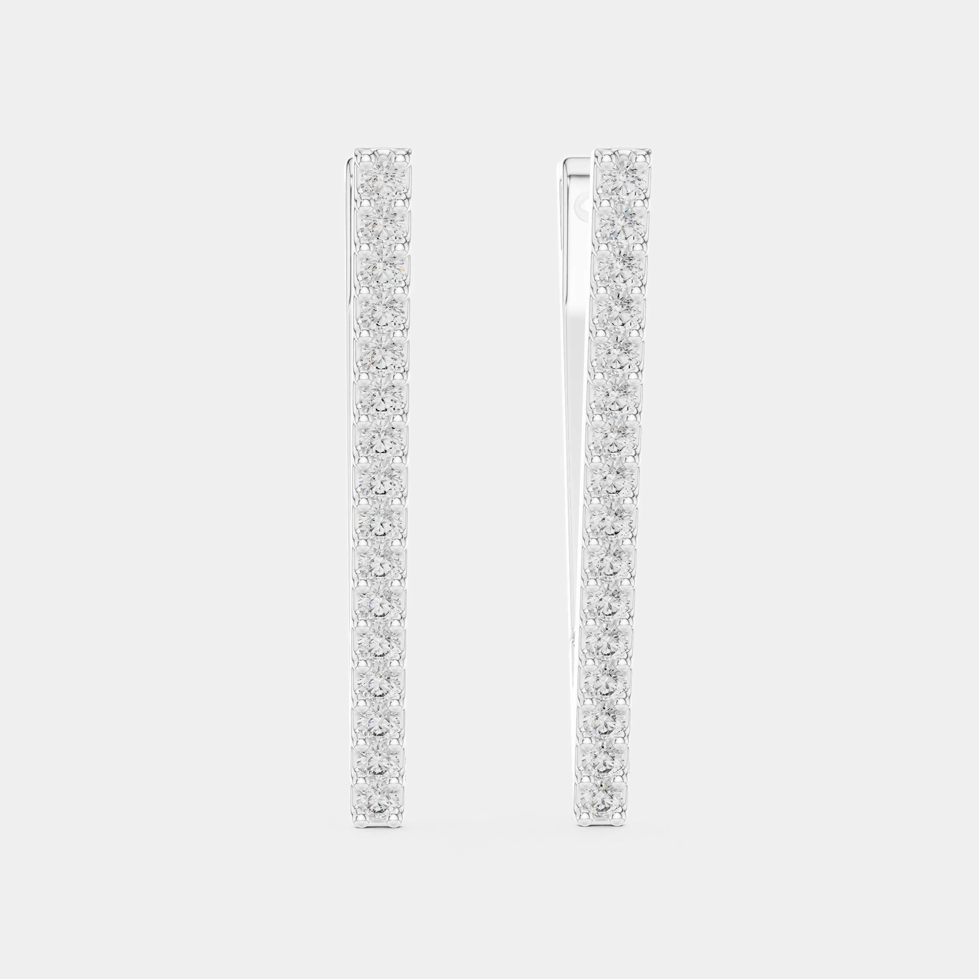 Pre Owned 1.00 ct Round Cut 18k White Gold Lab Grown Diamond Earrings