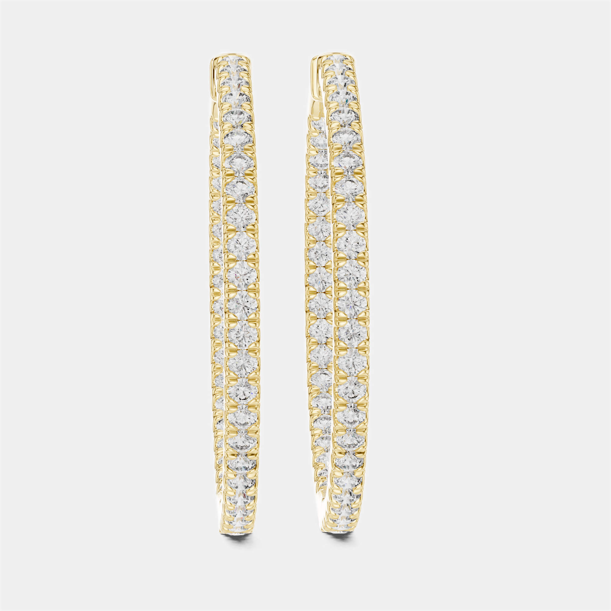 Pre Owned 1.00 cts Round Cut 18k Yellow Gold Lab Grown Diamond Hoop Earrings