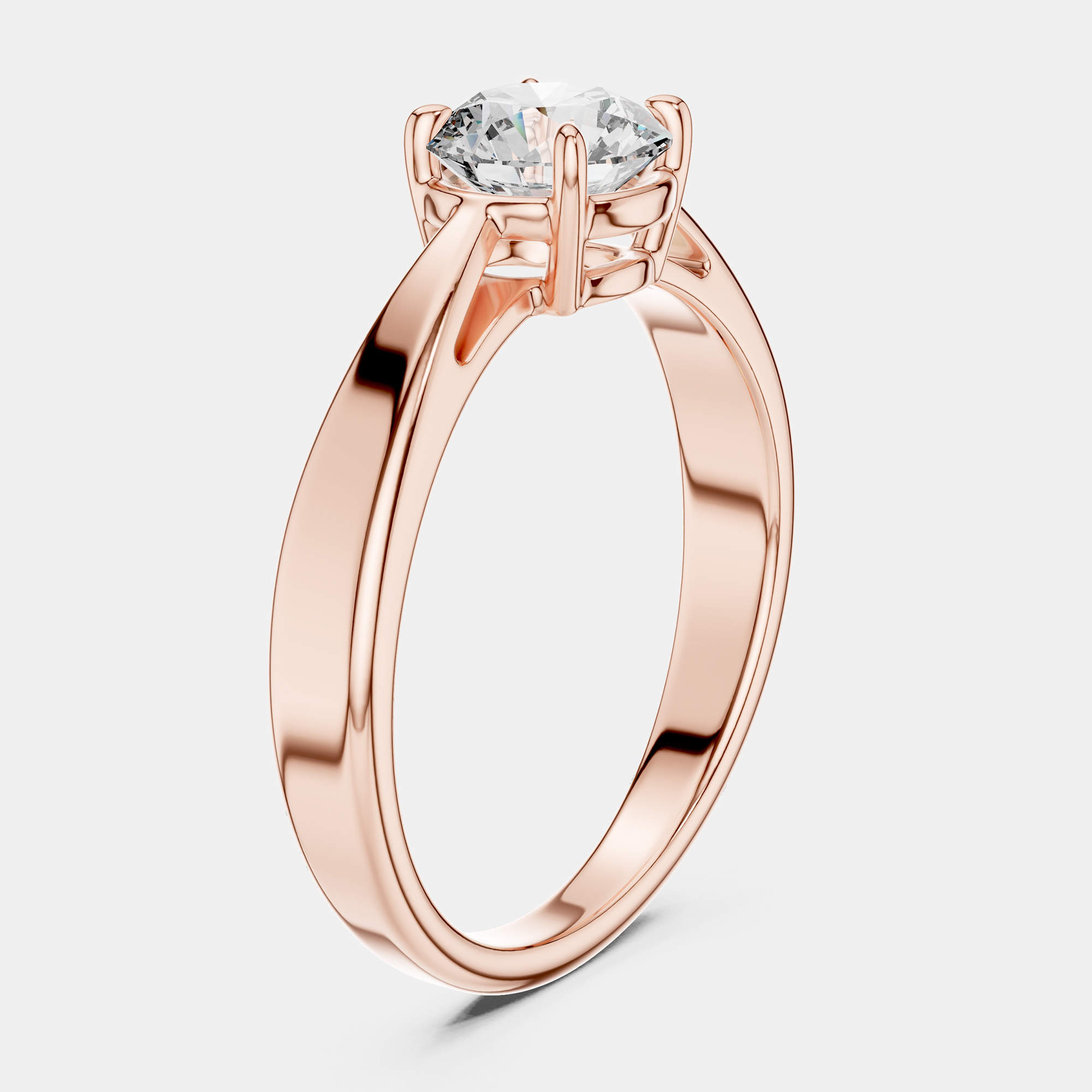 Pre Owned 5.00 cts Round 18k Rose Gold Solitaire Lab Grown Diamond Band RIng Size 53