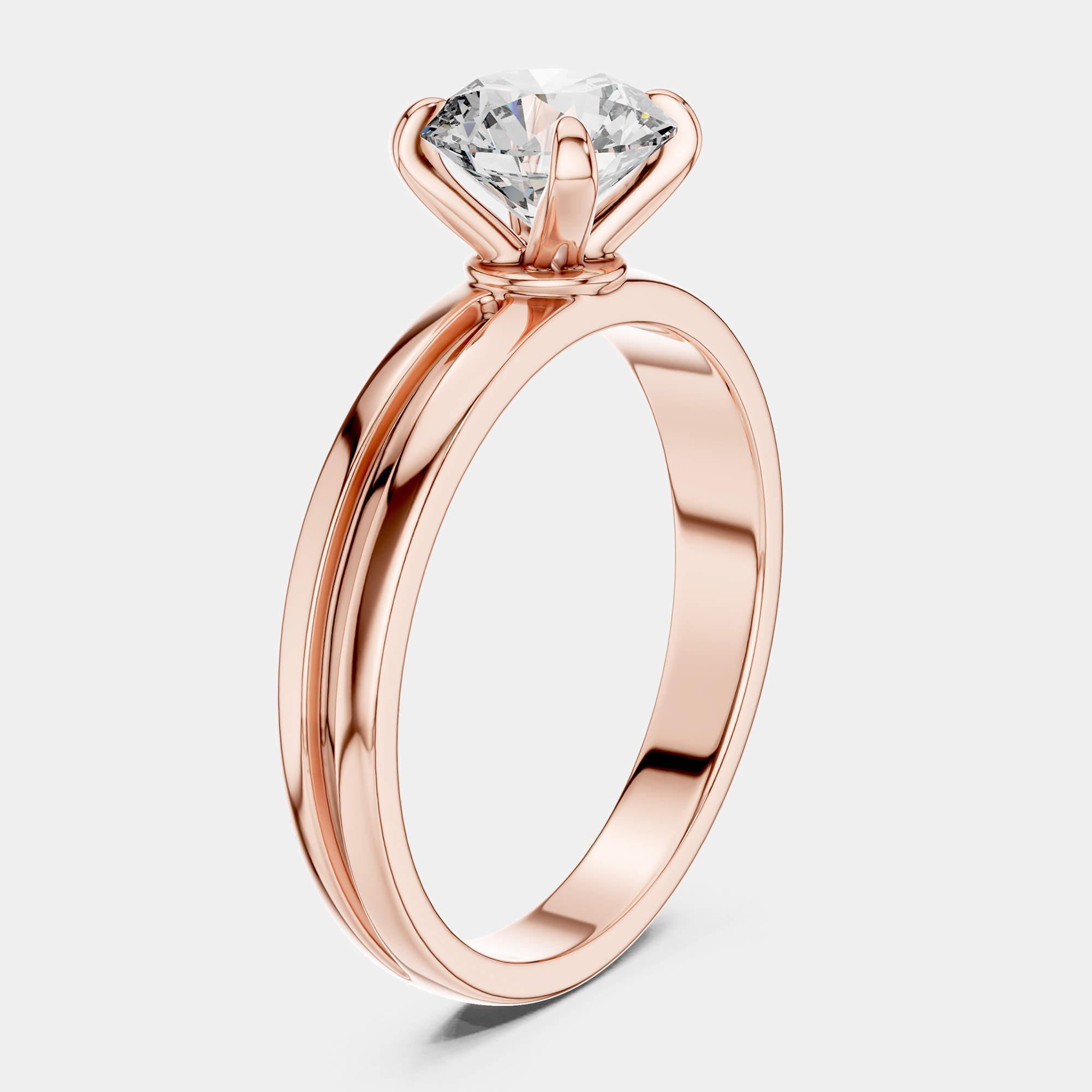 Pre Owned 6.00 cts Round 18k Rose Gold Solitaire Lab Grown Diamond Band Size 53