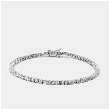 Pre Owned 3.50 cts Round Brilliant Cut Lab Grown Diamonds 18k White Gold Tennis Bracelet