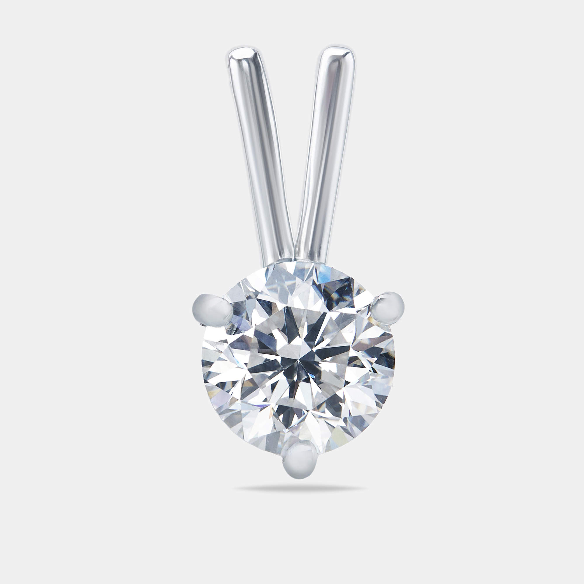 Pre Owned 1.07 cts Round Brilliant Cut 18k White Gold Lab Grown Diamond Pendant