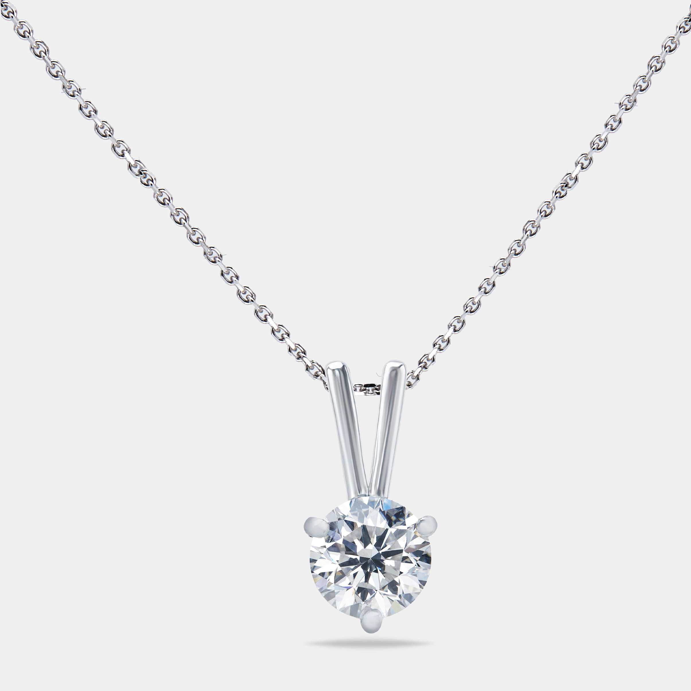 Pre Owned 0.30 cts Round Brilliant Cut 18k White Gold Lab Grown Diamond Solitaire Pendant Necklace