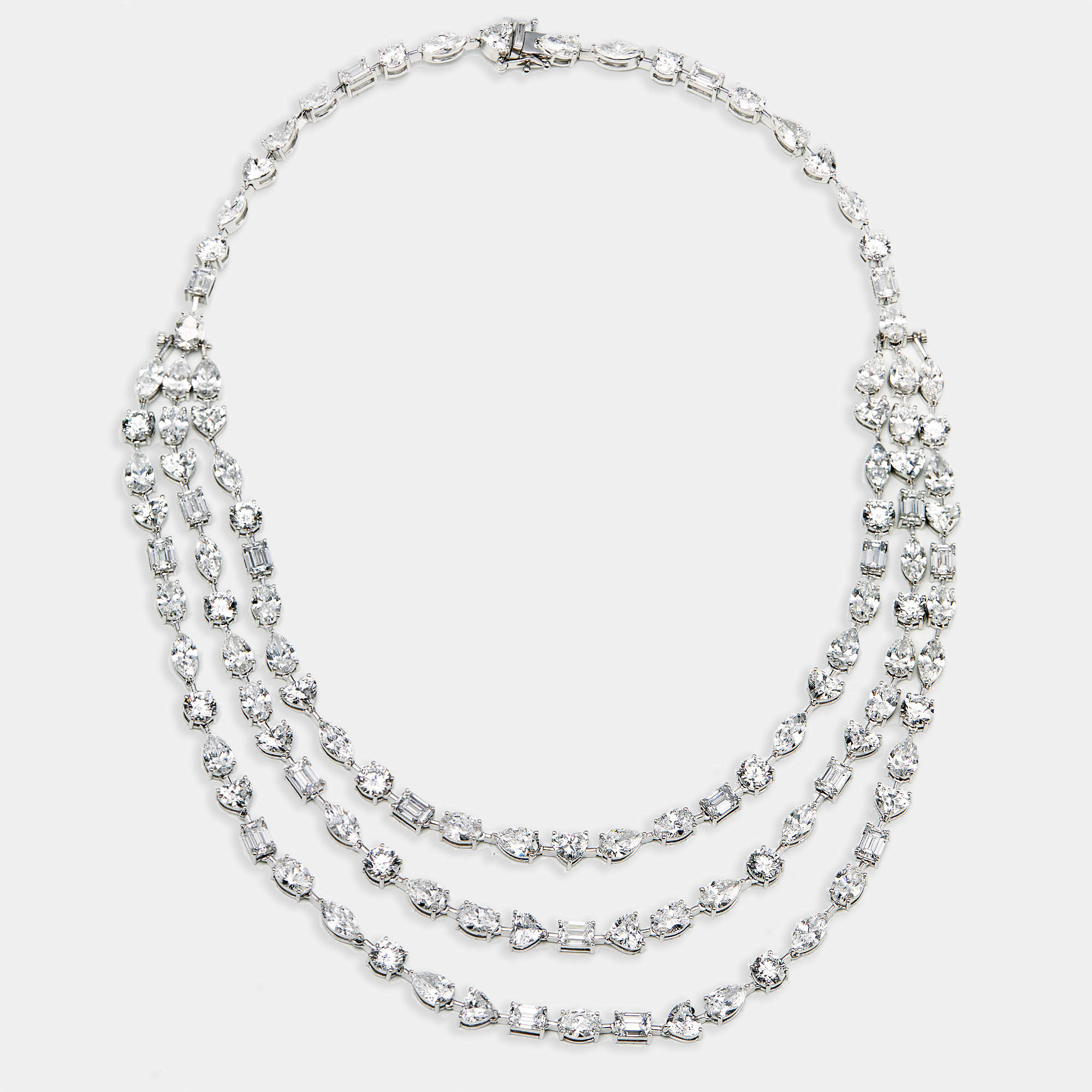 Pre Owned 58.5 cts Lab Grown Diamond 18k White Gold Necklace