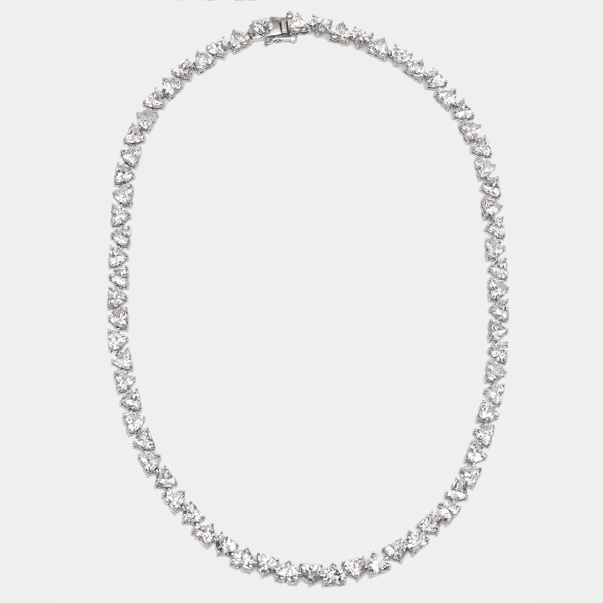 Pre Owned 35.5 cts Heart Lab Grown Diamond 18k White Gold Necklace