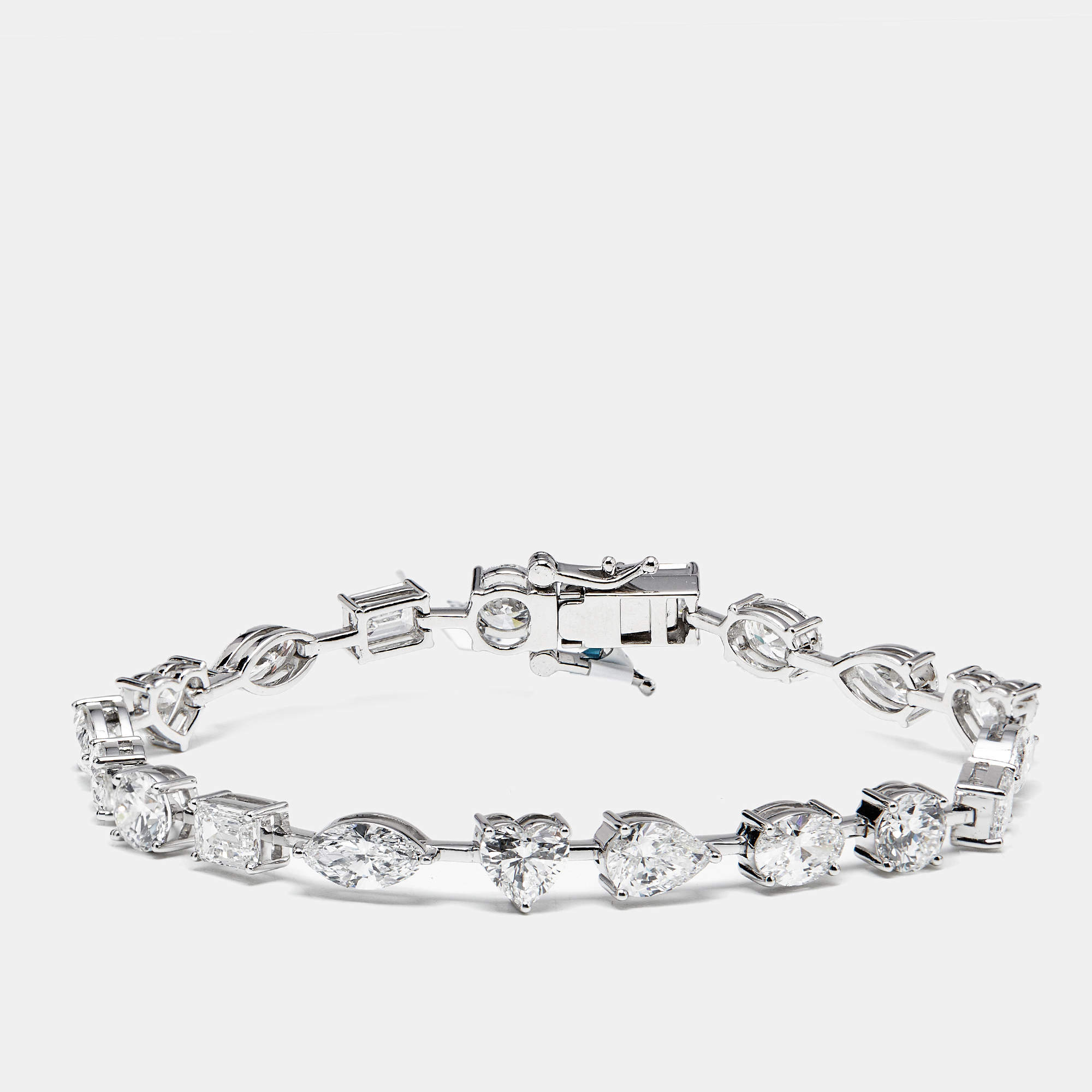 Pre Owned 9.5 cts Lab Grown Diamond 18k White Gold Bracelet