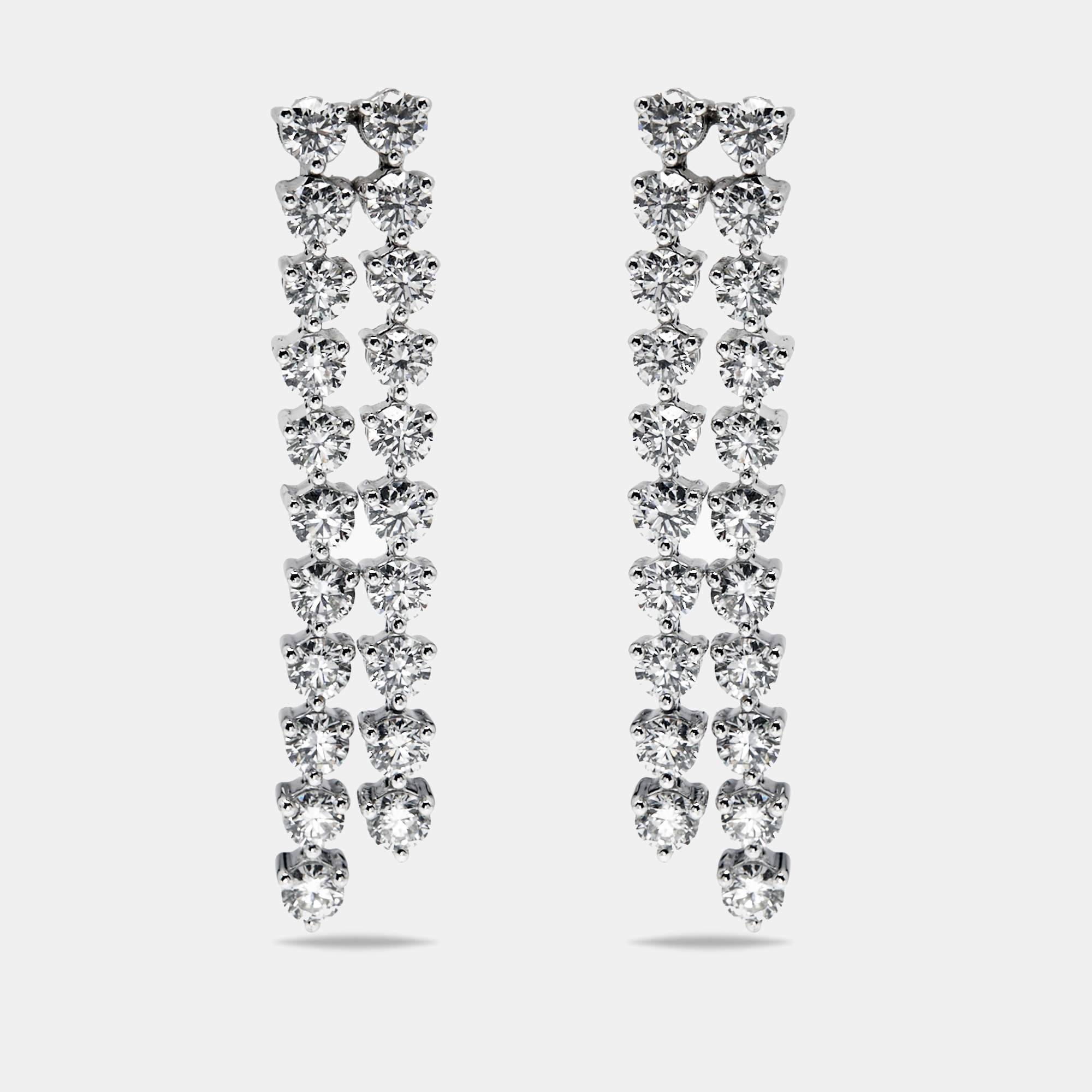 Pre Owned 4.5 cts Round Lab Grown Diamonds 18k White Gold Earrings