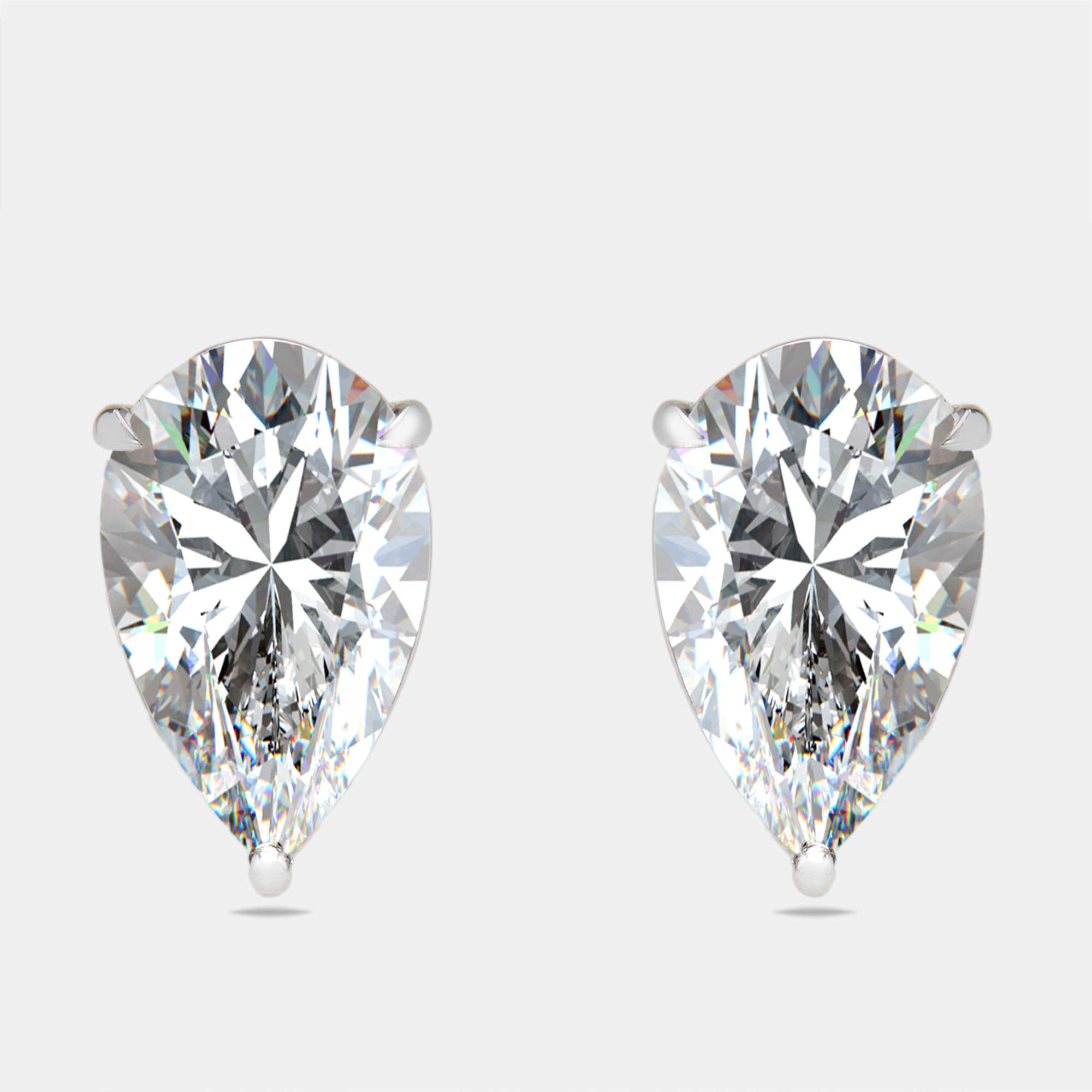Pre Owned 4 cts Pear Lab Grown Diamonds 18k White Gold Earrings