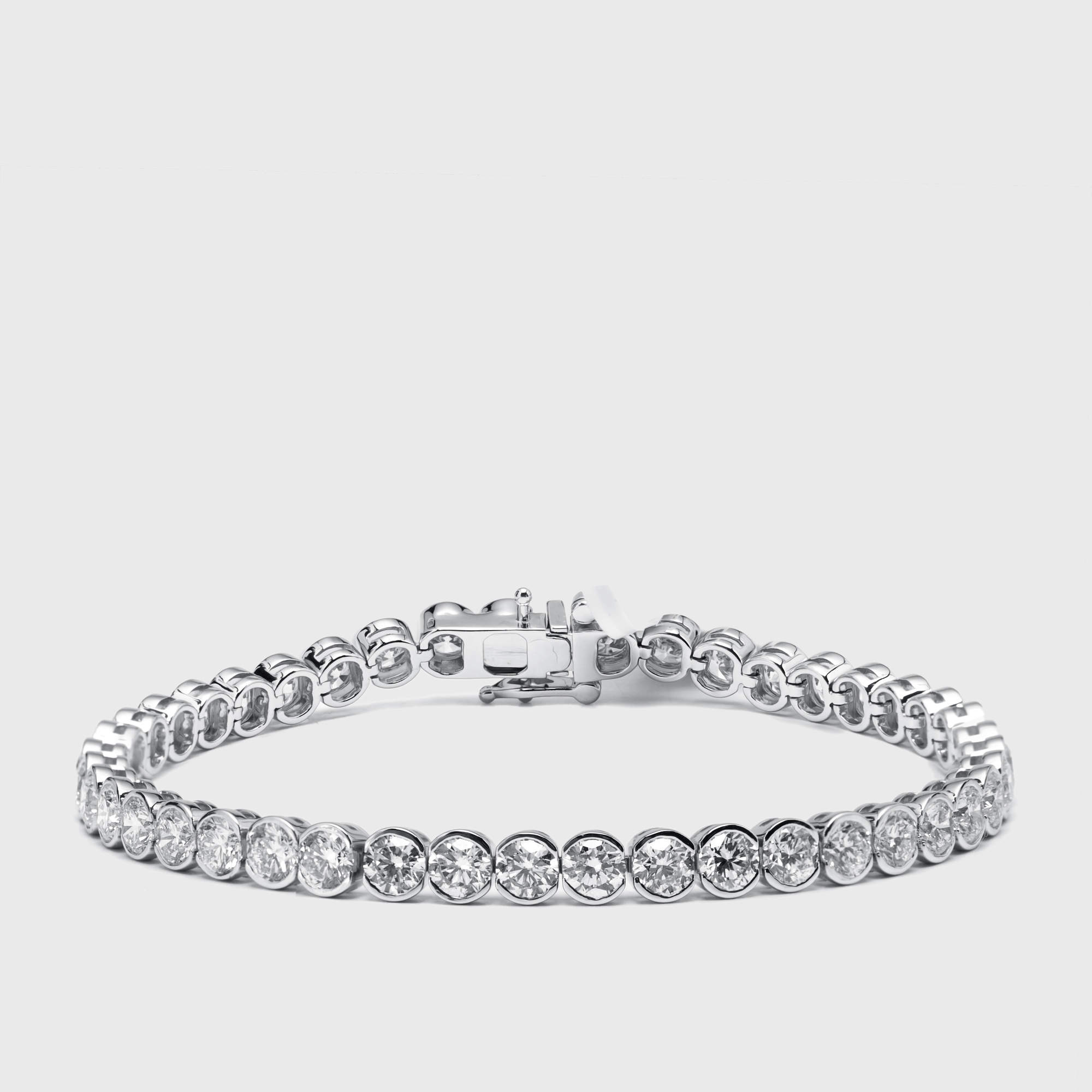 Pre Owned 10.5 cts Round Lab Grown Diamonds 18k White Gold Bracelet