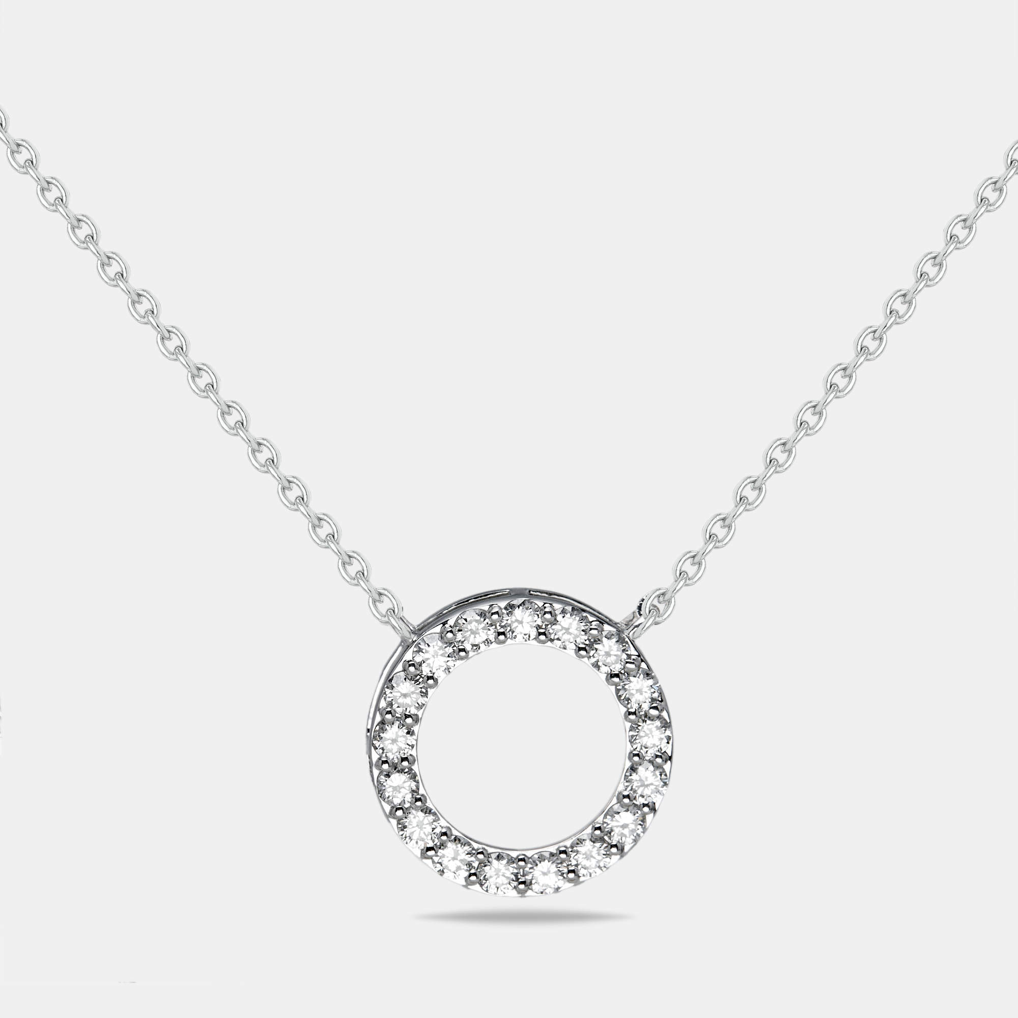 Pre Owned 0.49 cts Round Lab Grown Diamonds 18k White Gold Necklace