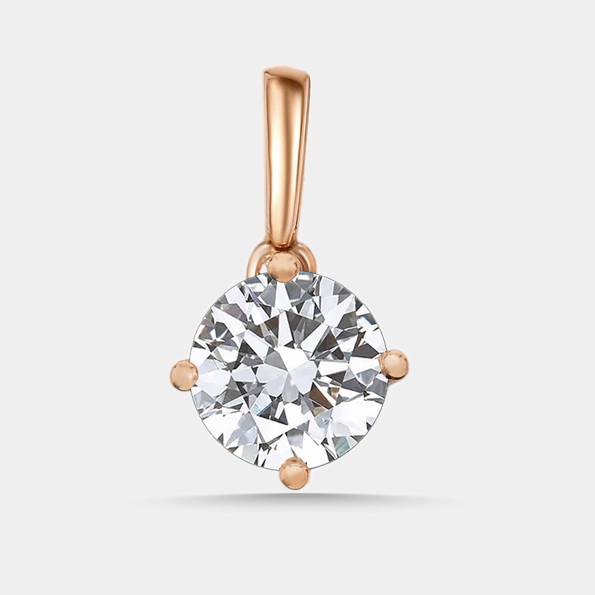 Pre Owned 2.00 cts Round Lab Grown Diamonds 18k Rose Gold Pendant