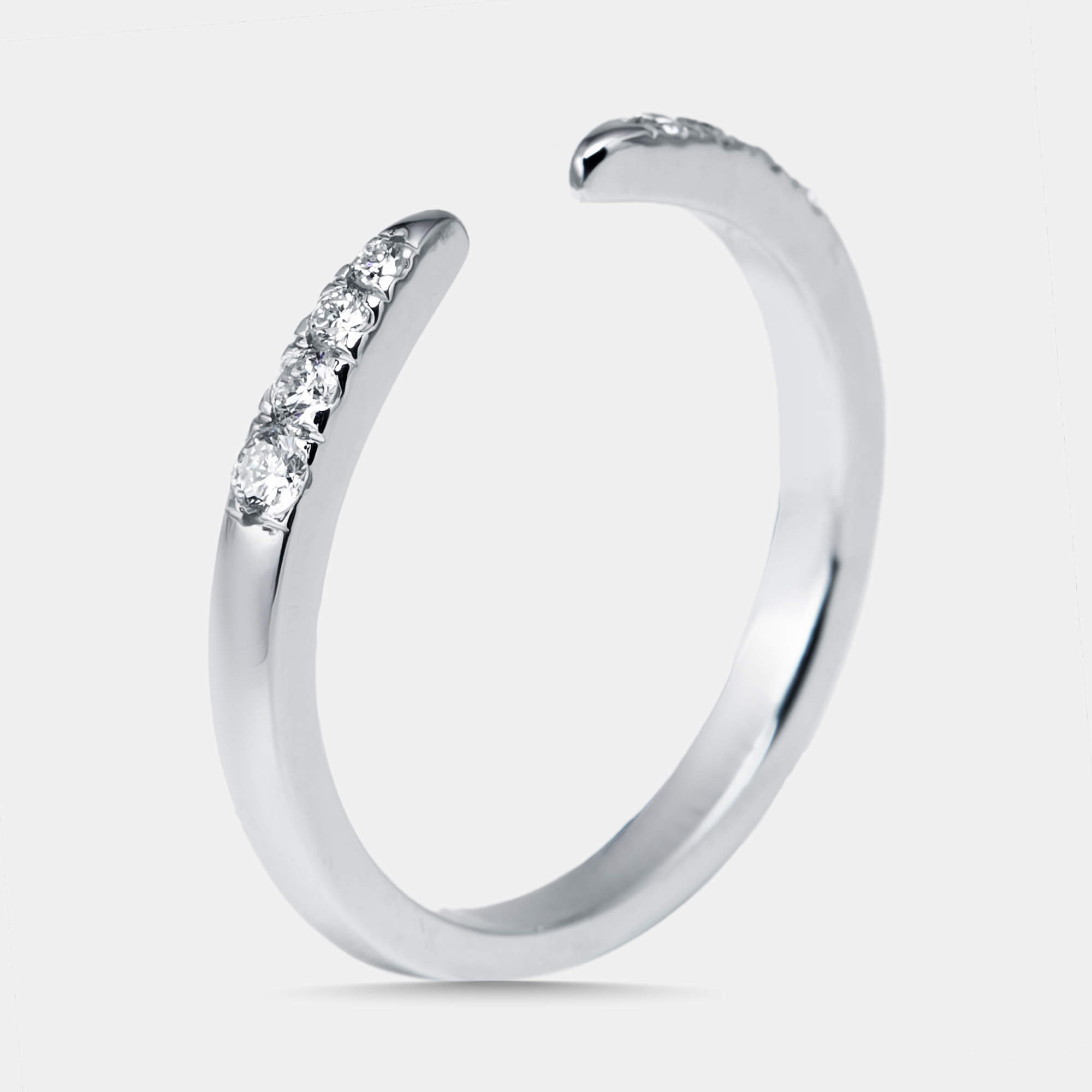 Pre Owned 0.17 cts Round Lab Grown Diamonds 18k White Gold Ring Size 50