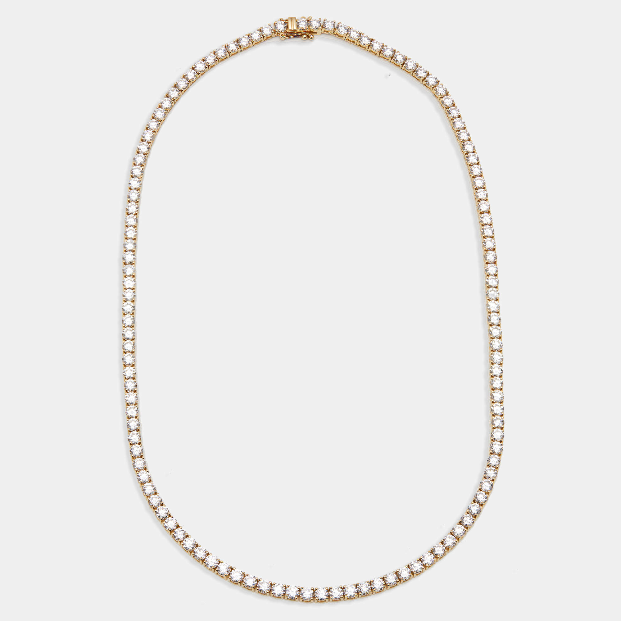 Pre Owned قلادة ماس مختبرية دائرية بوزن 19.4 قيراط مصنوعة من الذهب الأصفر عيار 18