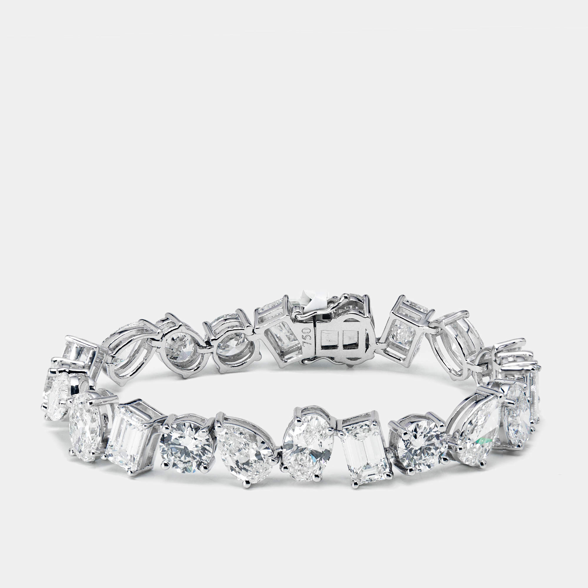 Pre Owned 23 cts Lab Grown Diamonds 18k White Gold Bracelet