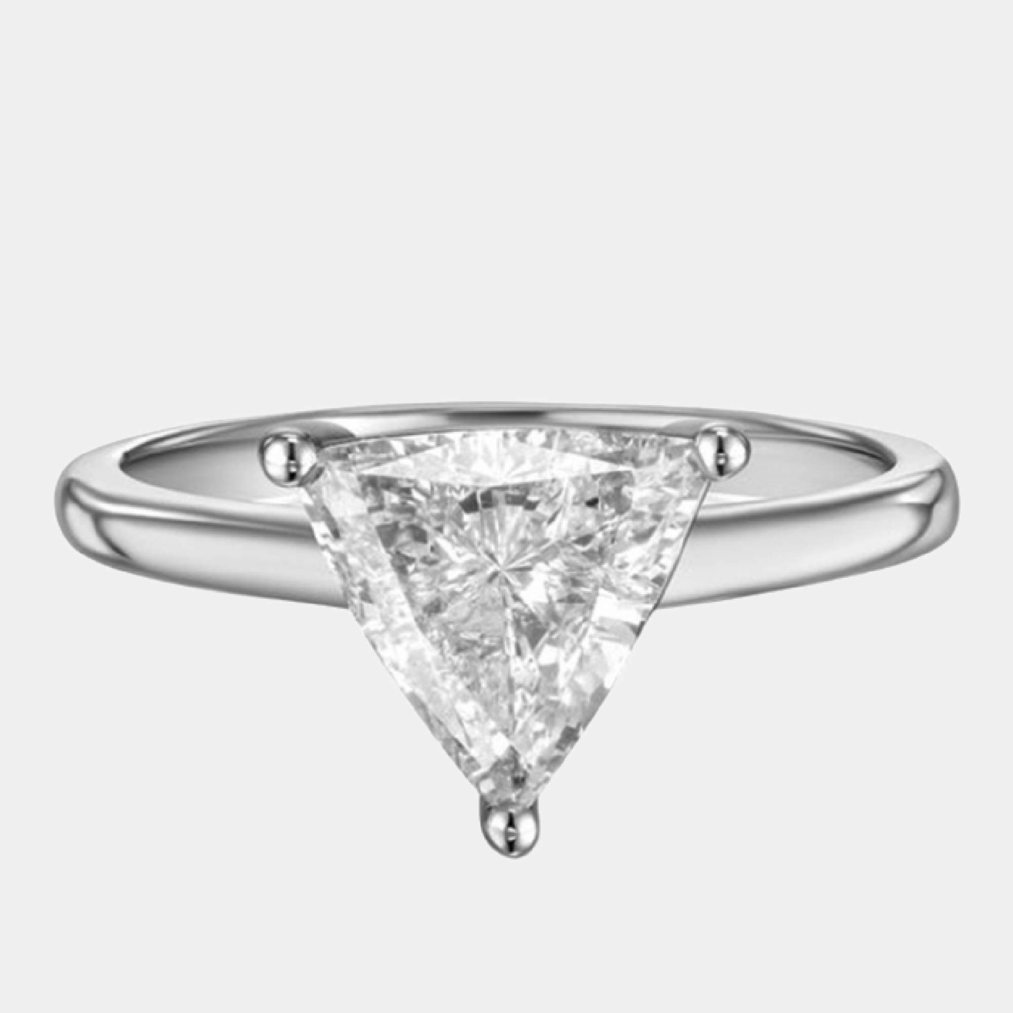 مملوكة مسبقًا 1.5 cts Triangle Lab Grown Diamond 14k White Gold Wedding Ring Size 52