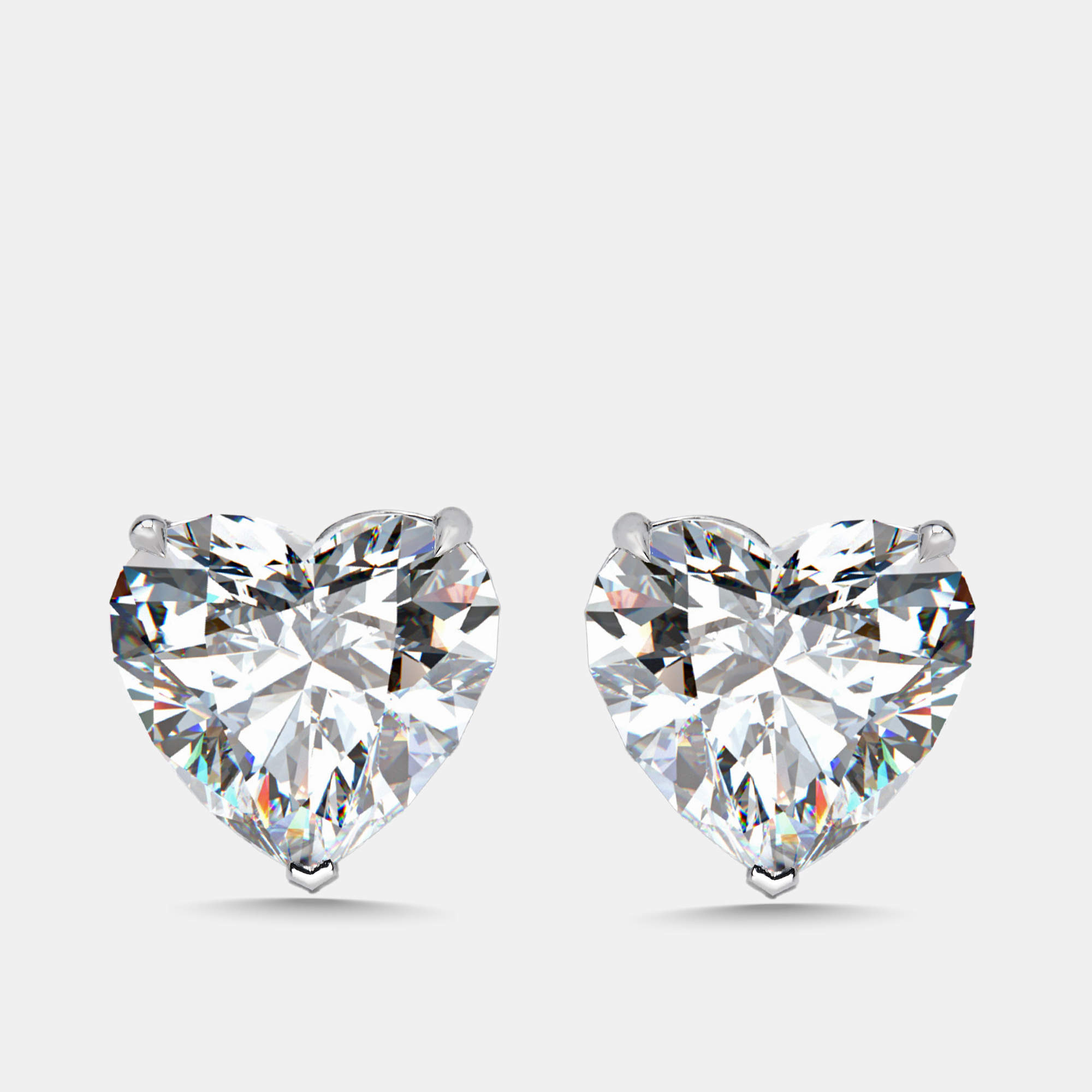 Pre Owned 10 cts Heart Lab Grown Diamonds 18k White Gold Earrings
