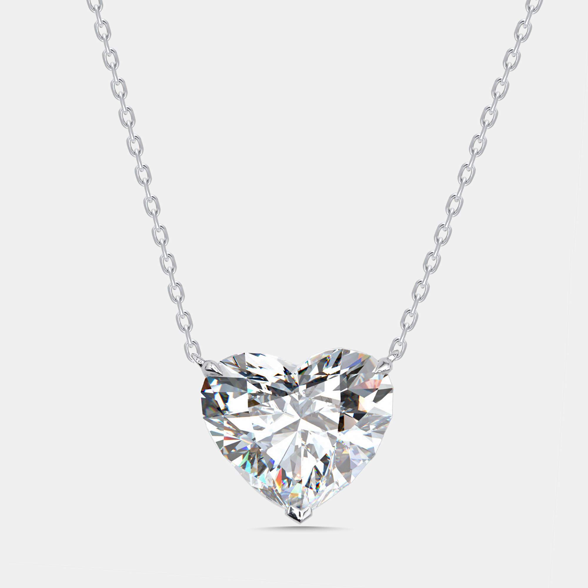 مملوكة مسبقًا 9 cts Heart Lab Grown Diamonds 18k White Gold Necklace