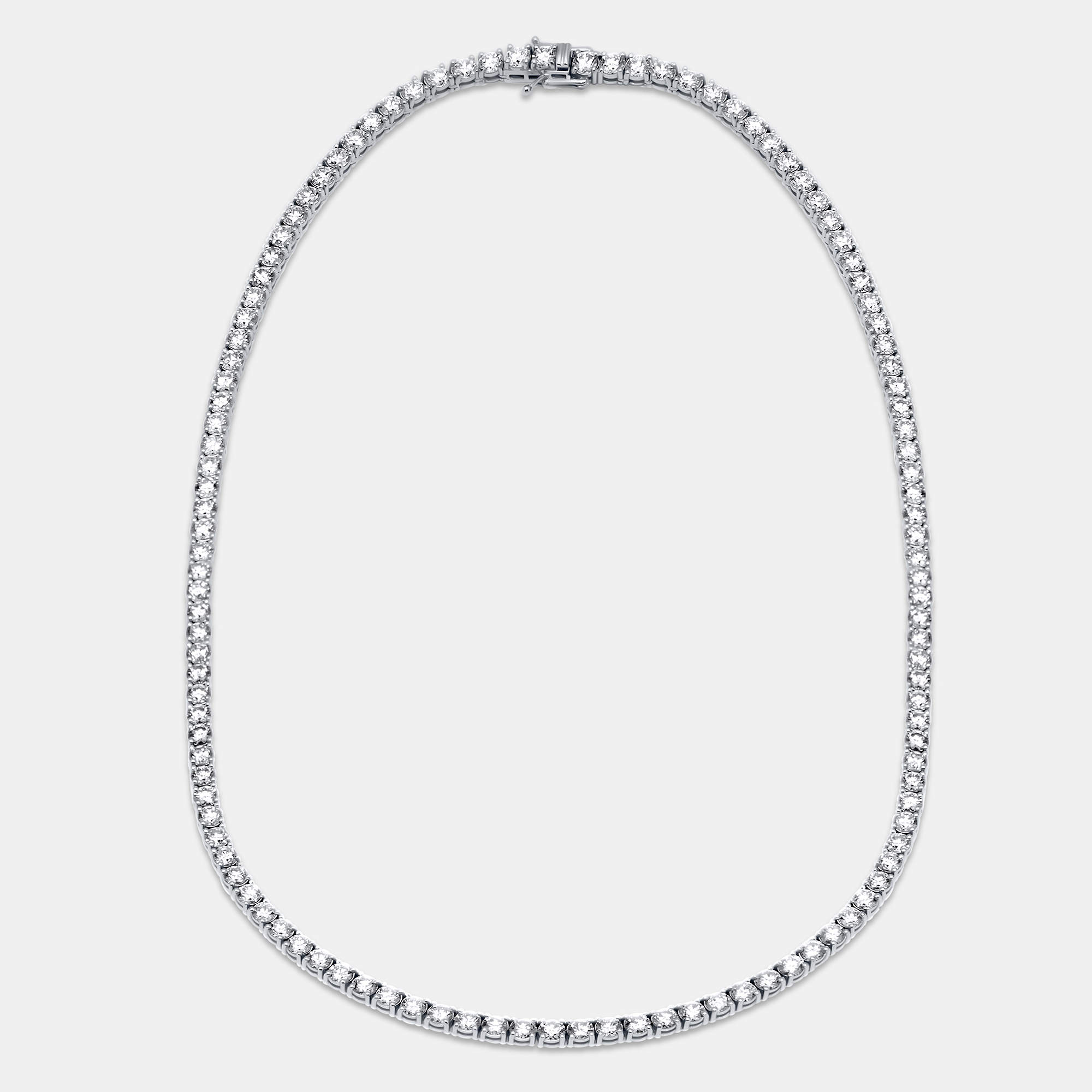 Pre Owned 17.5 cts Round Lab Grown Diamonds Sterling Silver 925 Necklace