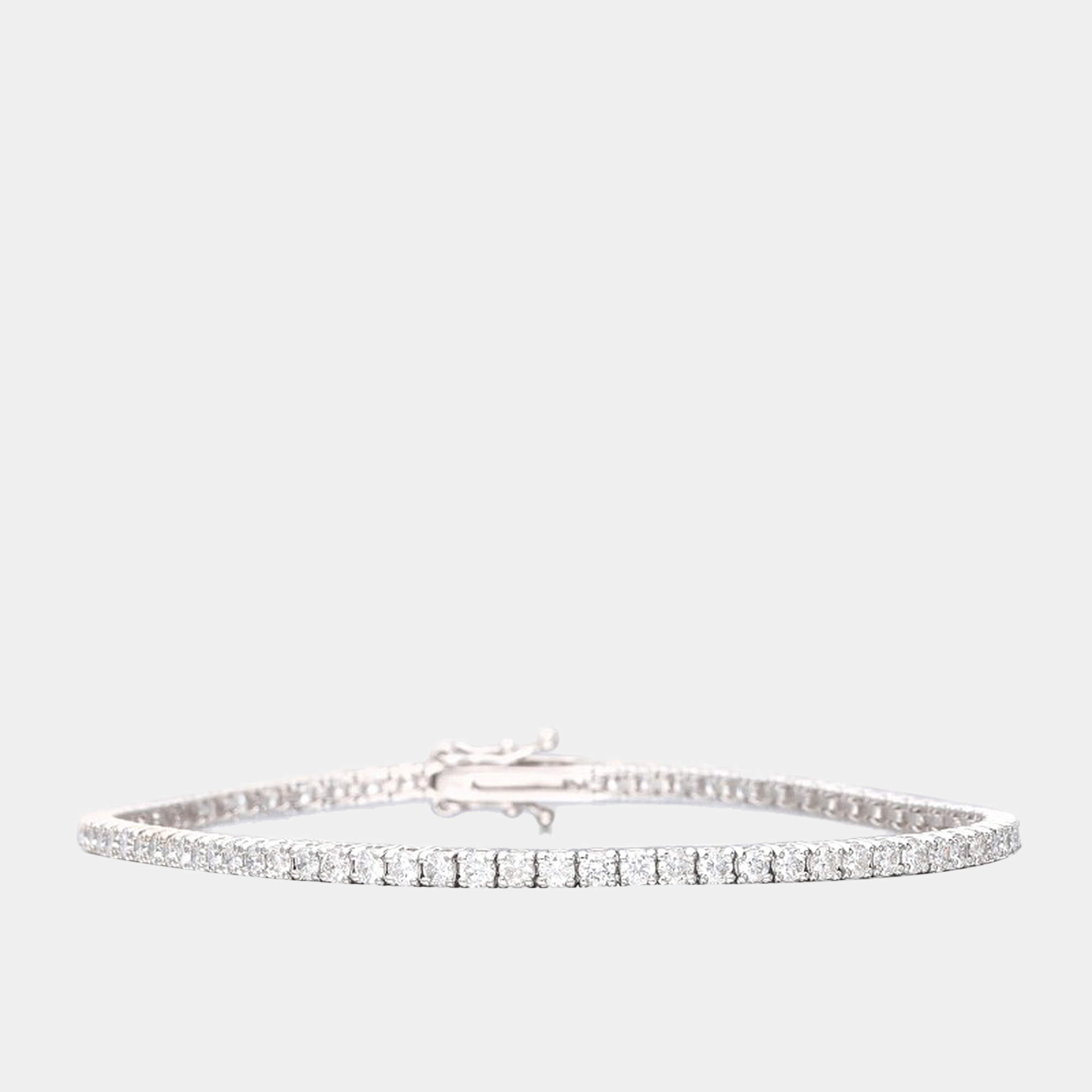 18k White Gold Diamond 0.03 ct. (each) Tennis Bracelet