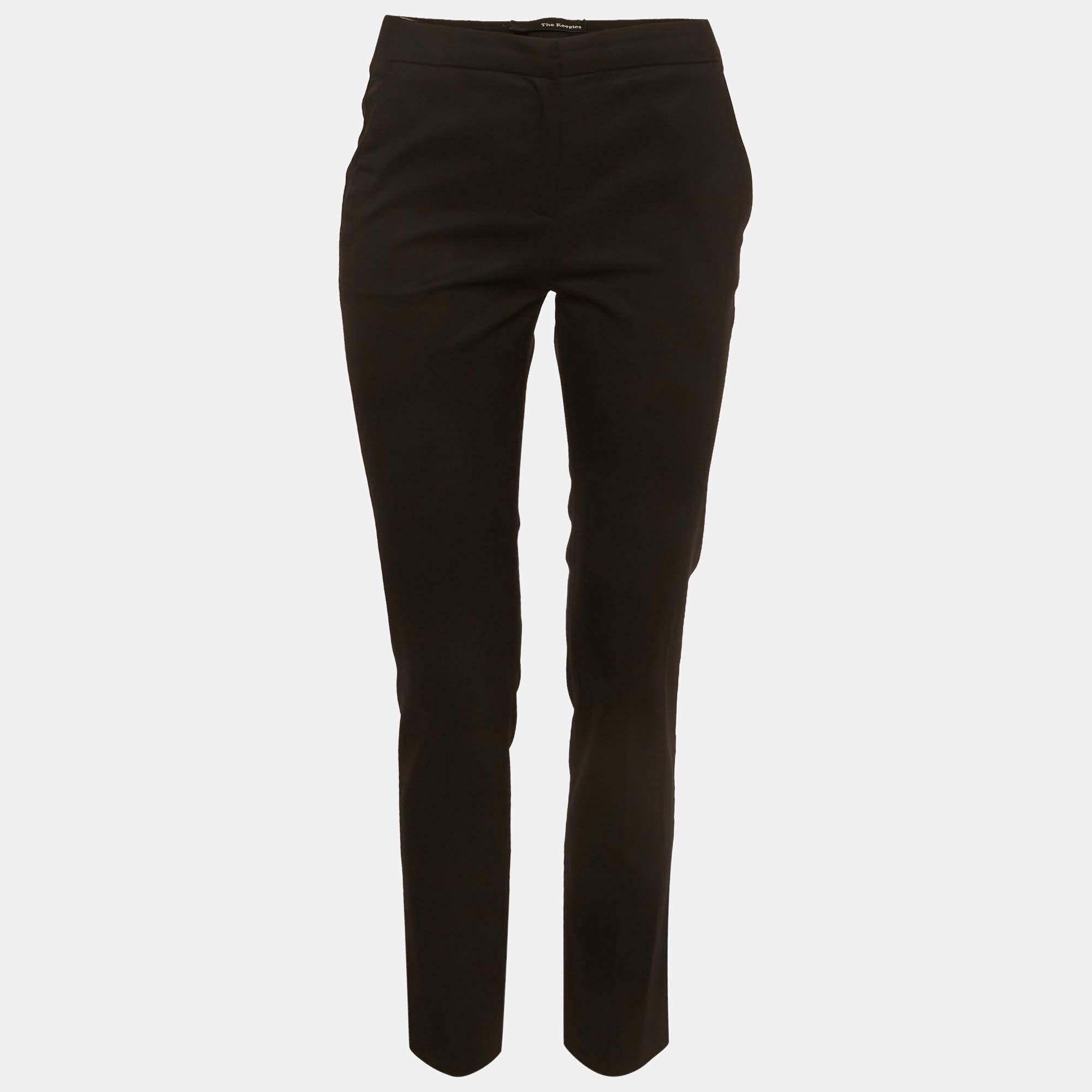 Pre Owned The Kooples Black Gabardine Straight Fit Trousers S