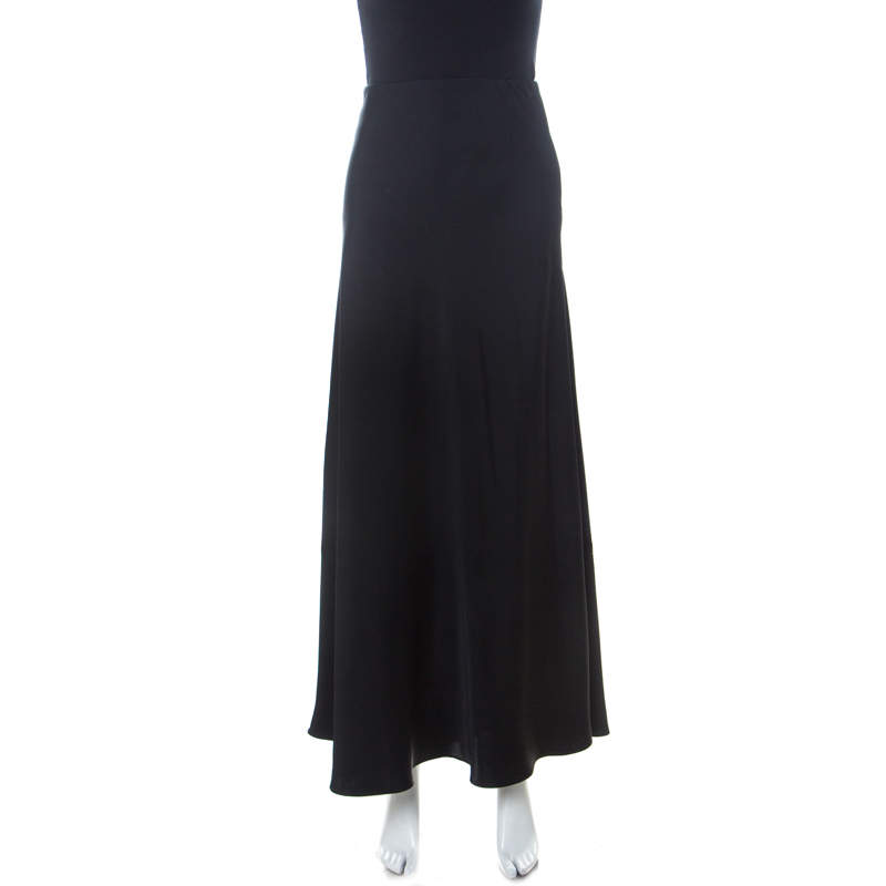 The Row Black Crepe Fluted Hem Annistyn Skirt XS 