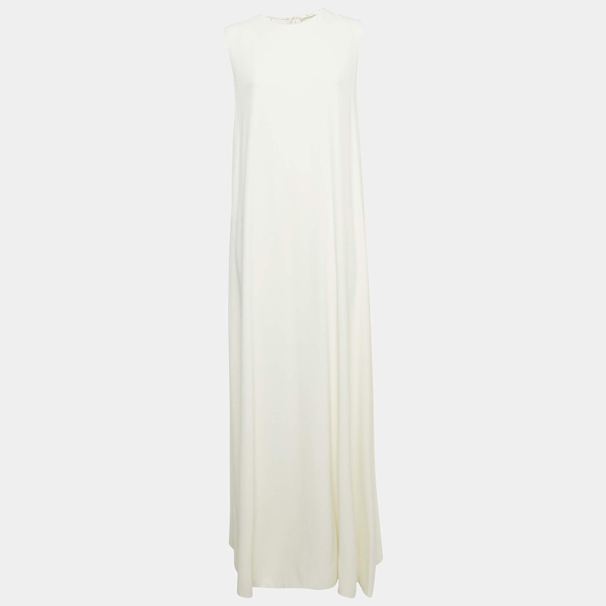 Pre Owned The Row Off White Stretch Crepe Eno Dress L