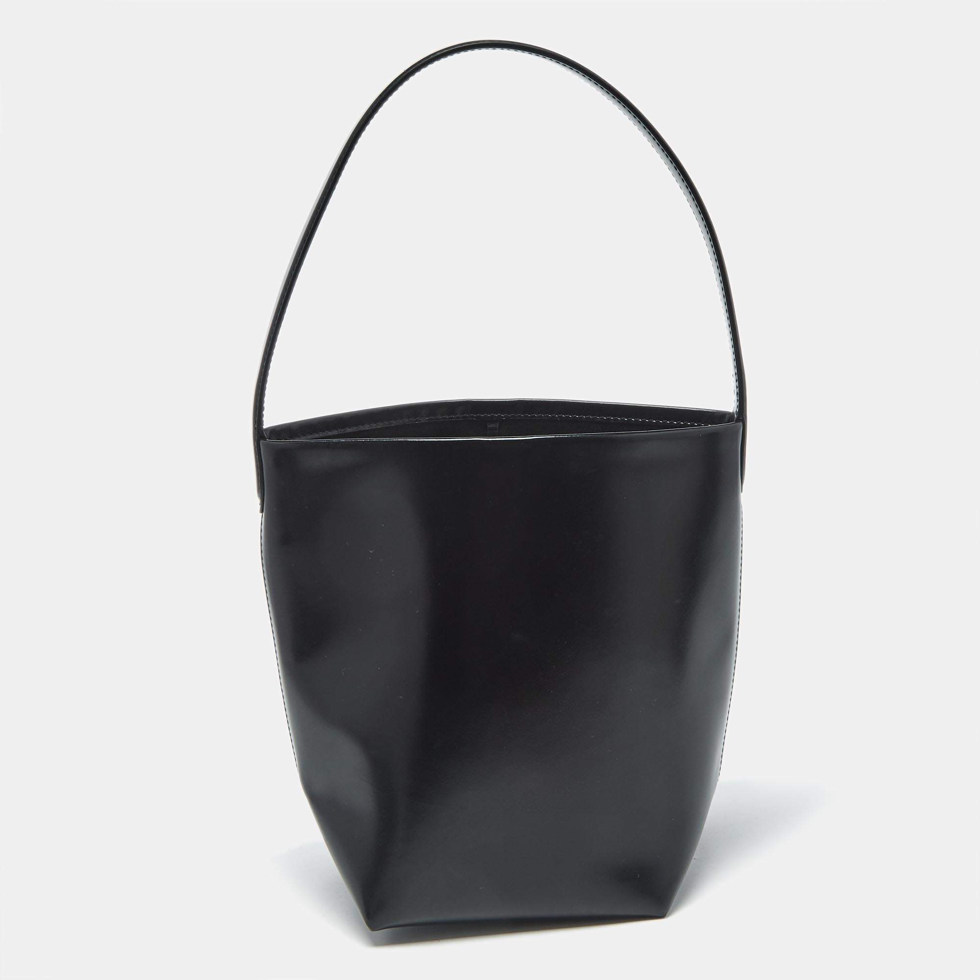Pre Owned The Row Black Leather Small N/S Tote