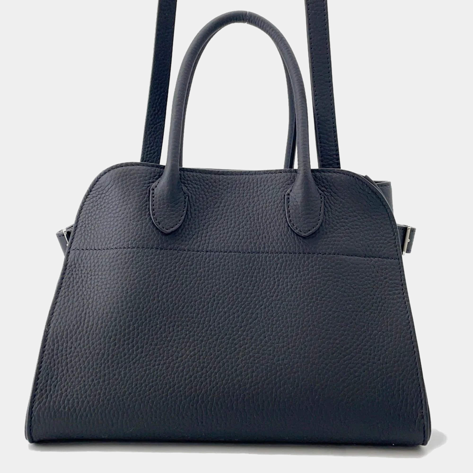 Pre Owned The Row Soft Margaux 10 Black Leather Handbag