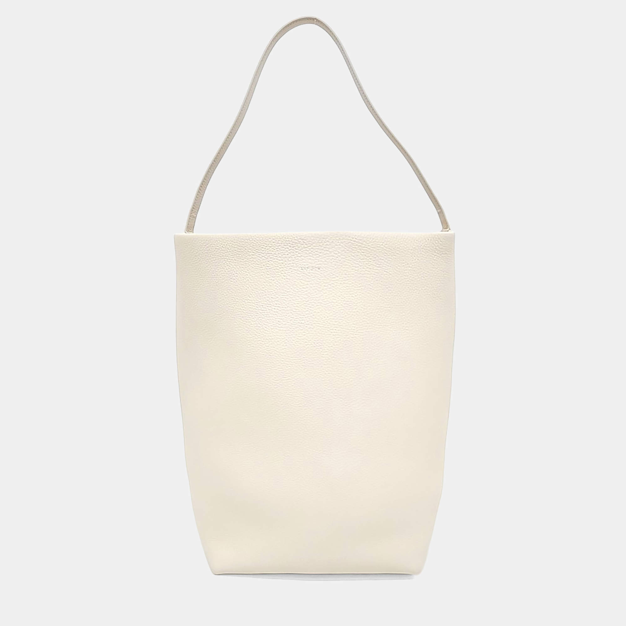 Pre Owned The Row White Leather North South Parkback Large