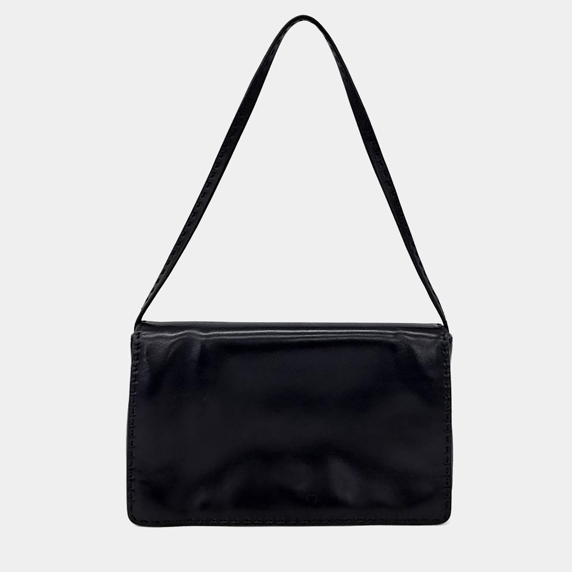 مملوكة مسبقًا The Row Black Leather The Low Nuance Bag