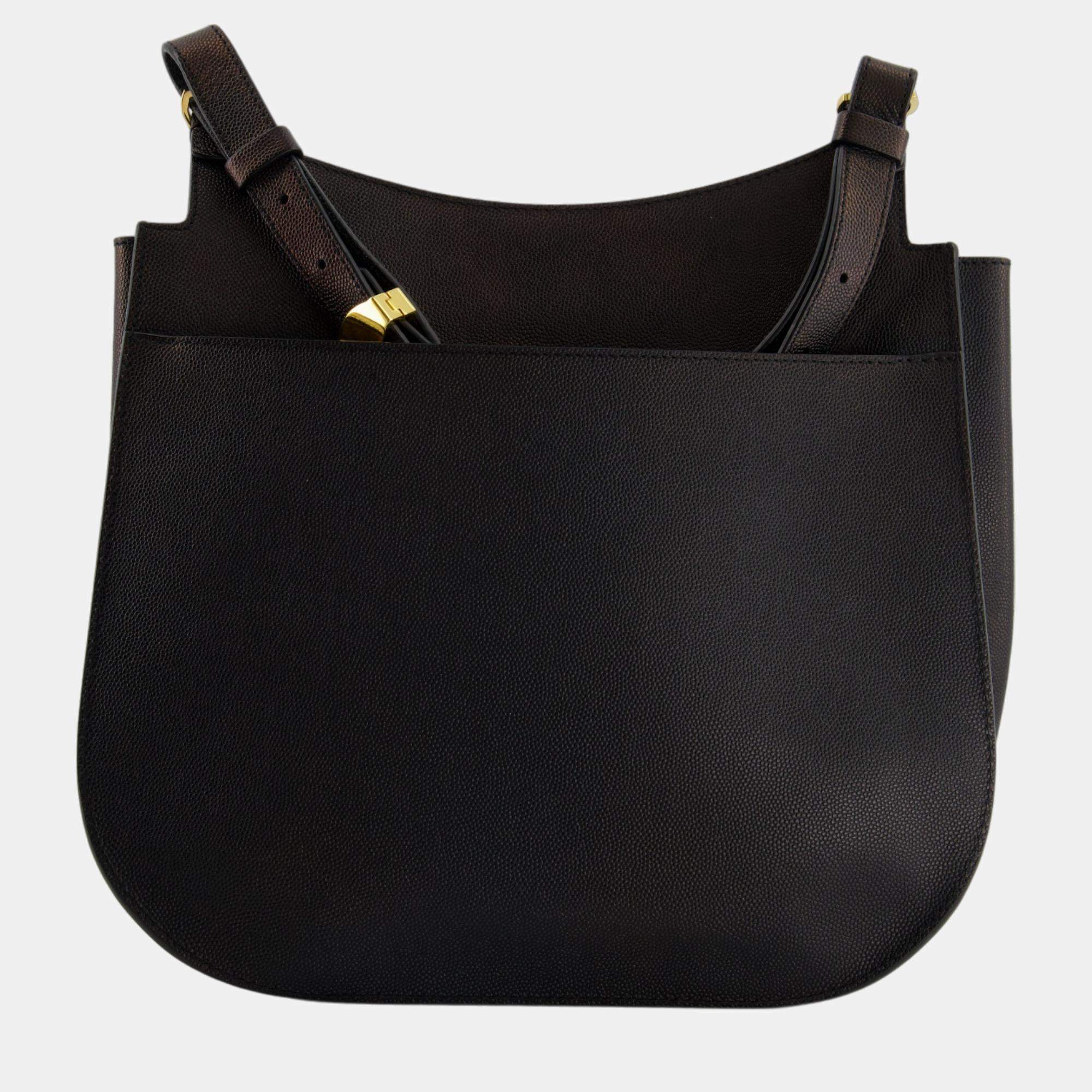 The Row Black Hunting 9 Leather Crossbody Bag The Row TLC