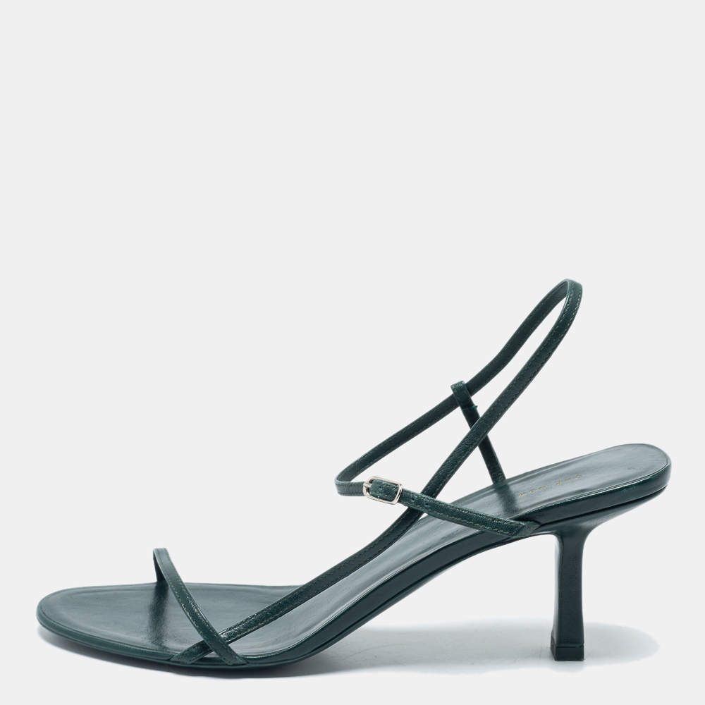 Pre Owned The Row Green Leather Slingback Sandals Size 37