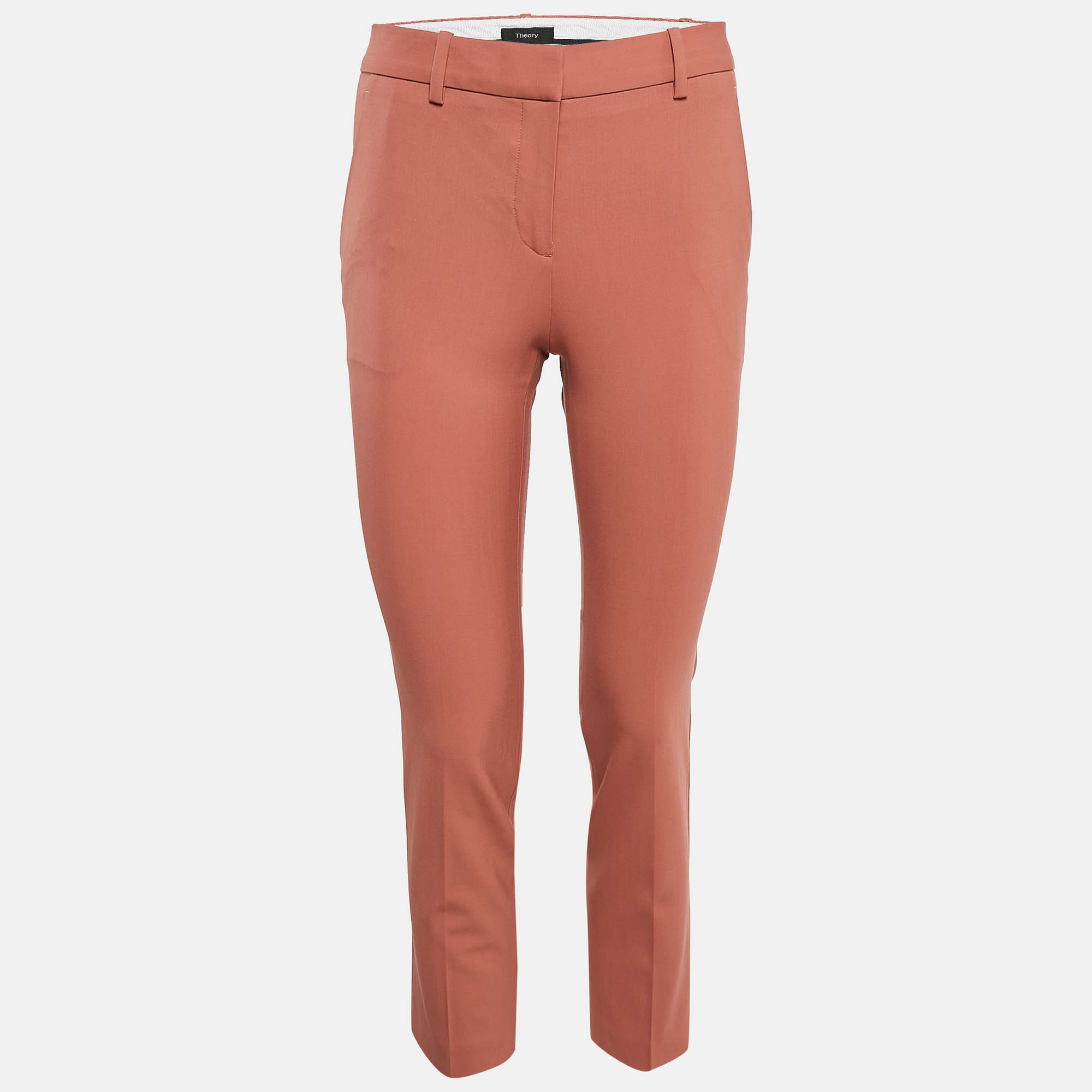 Theory Pink Traceable Wool Treeca Pants XS