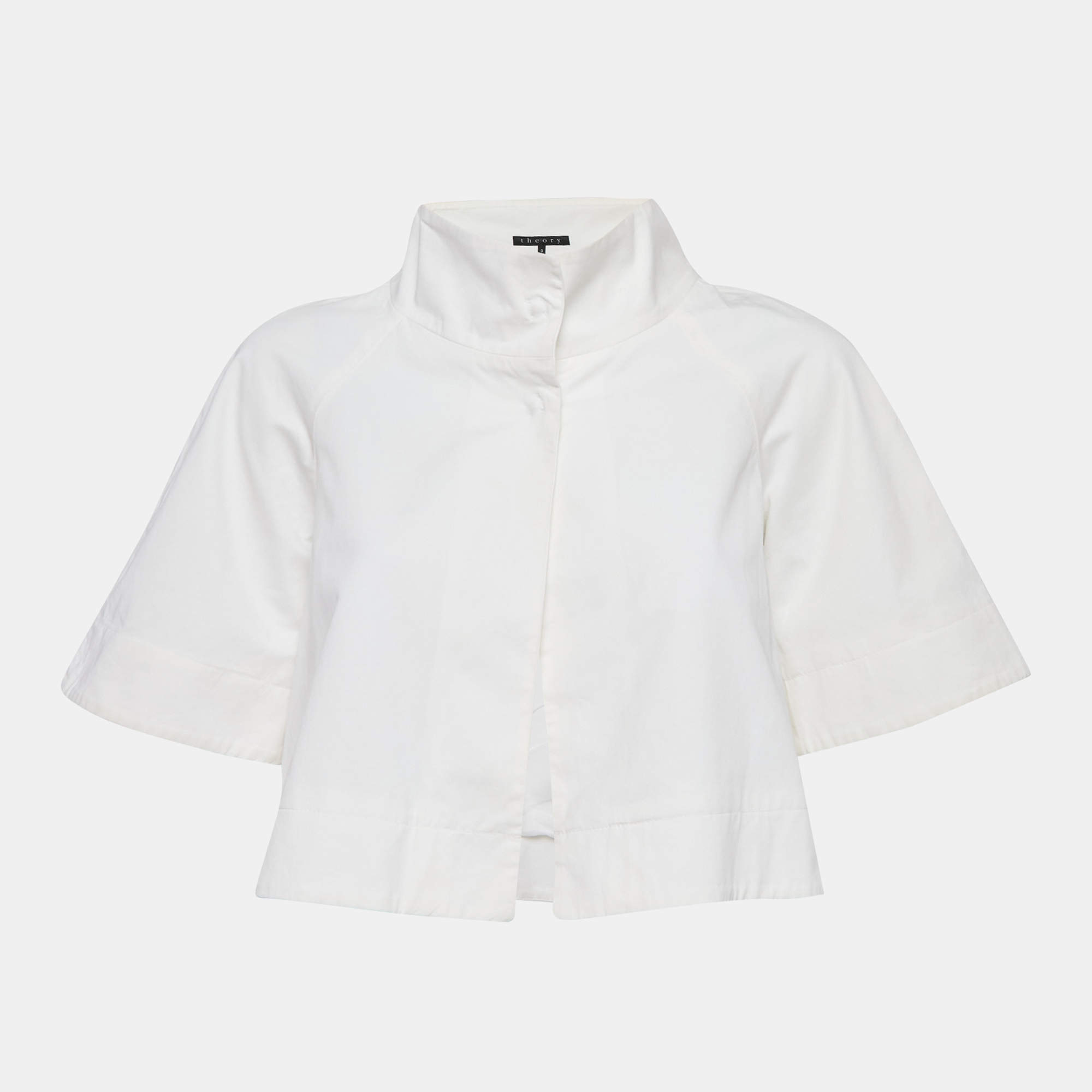 Theory White Cotton Gabardine Top XS