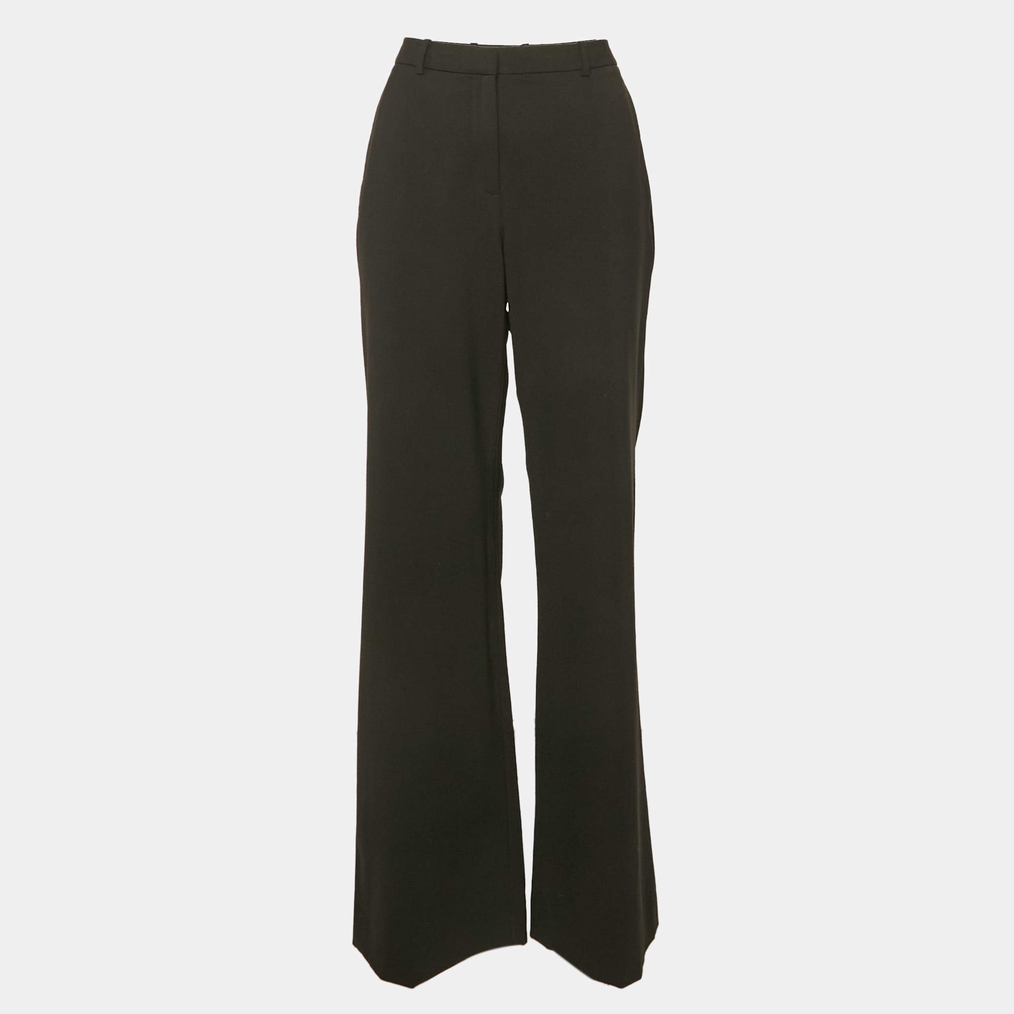Theory Black Wool Wide Leg Trousers L
