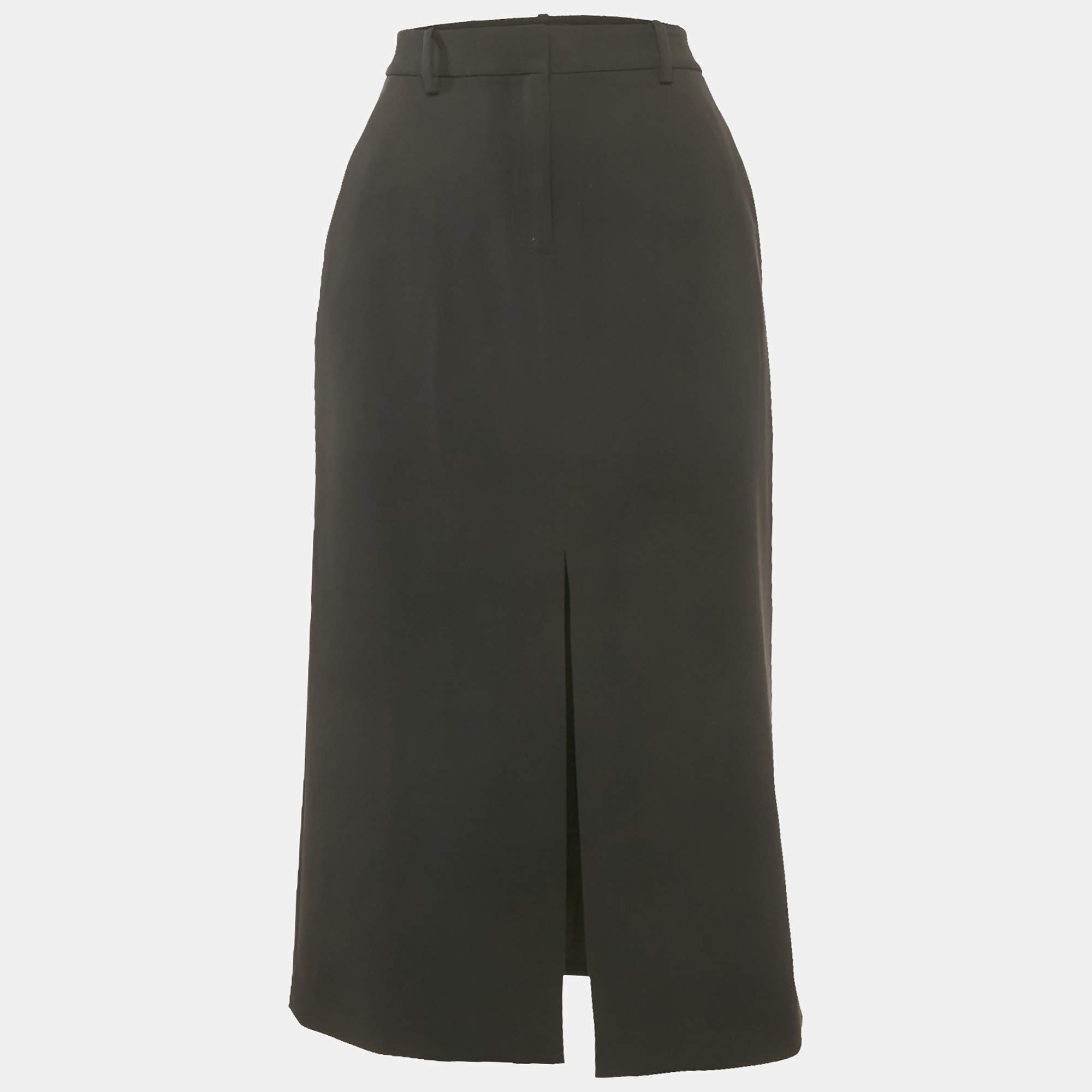Theory Black Crepe Midi Skirt S