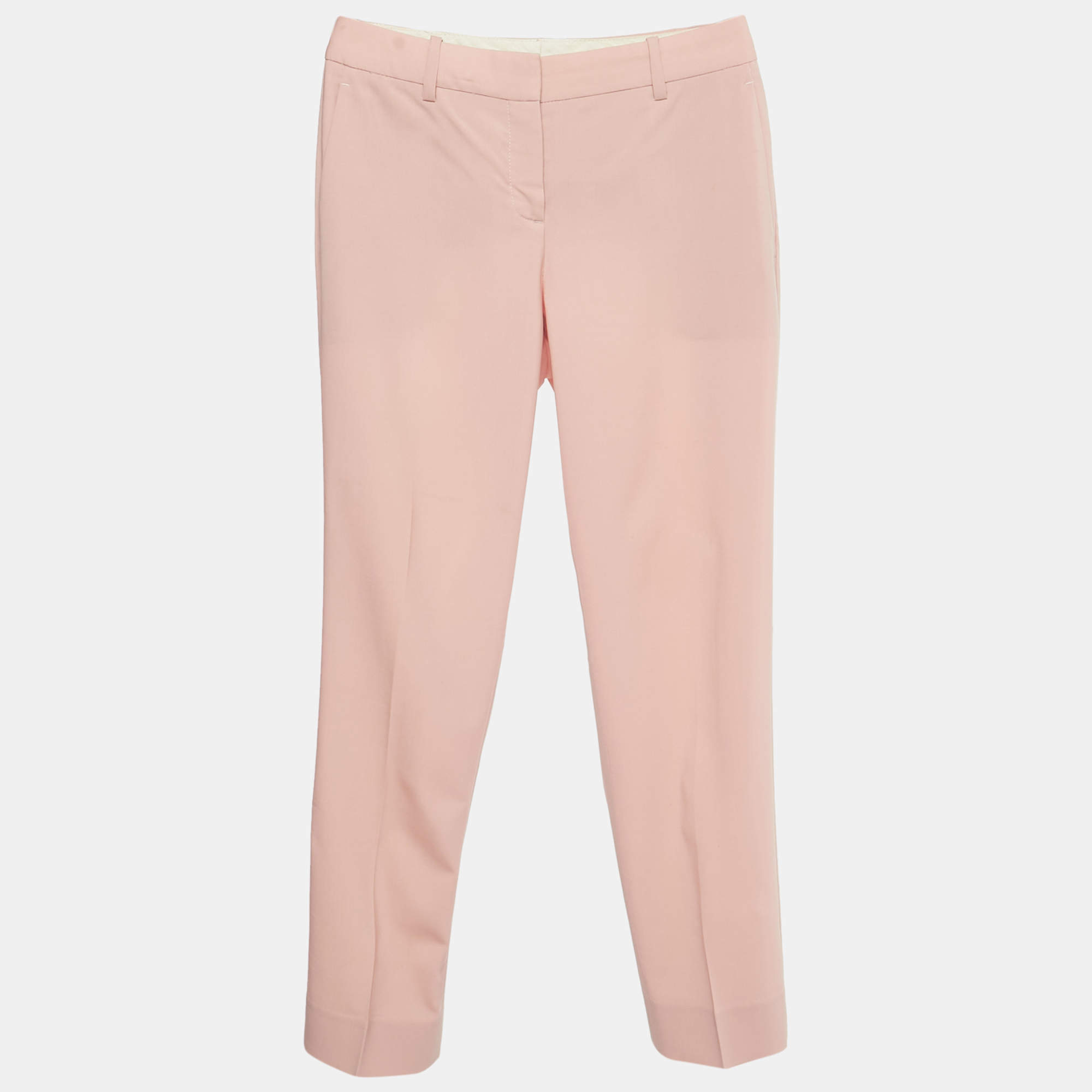 Pre Owned Theory Blush Pink Wool Trousers S