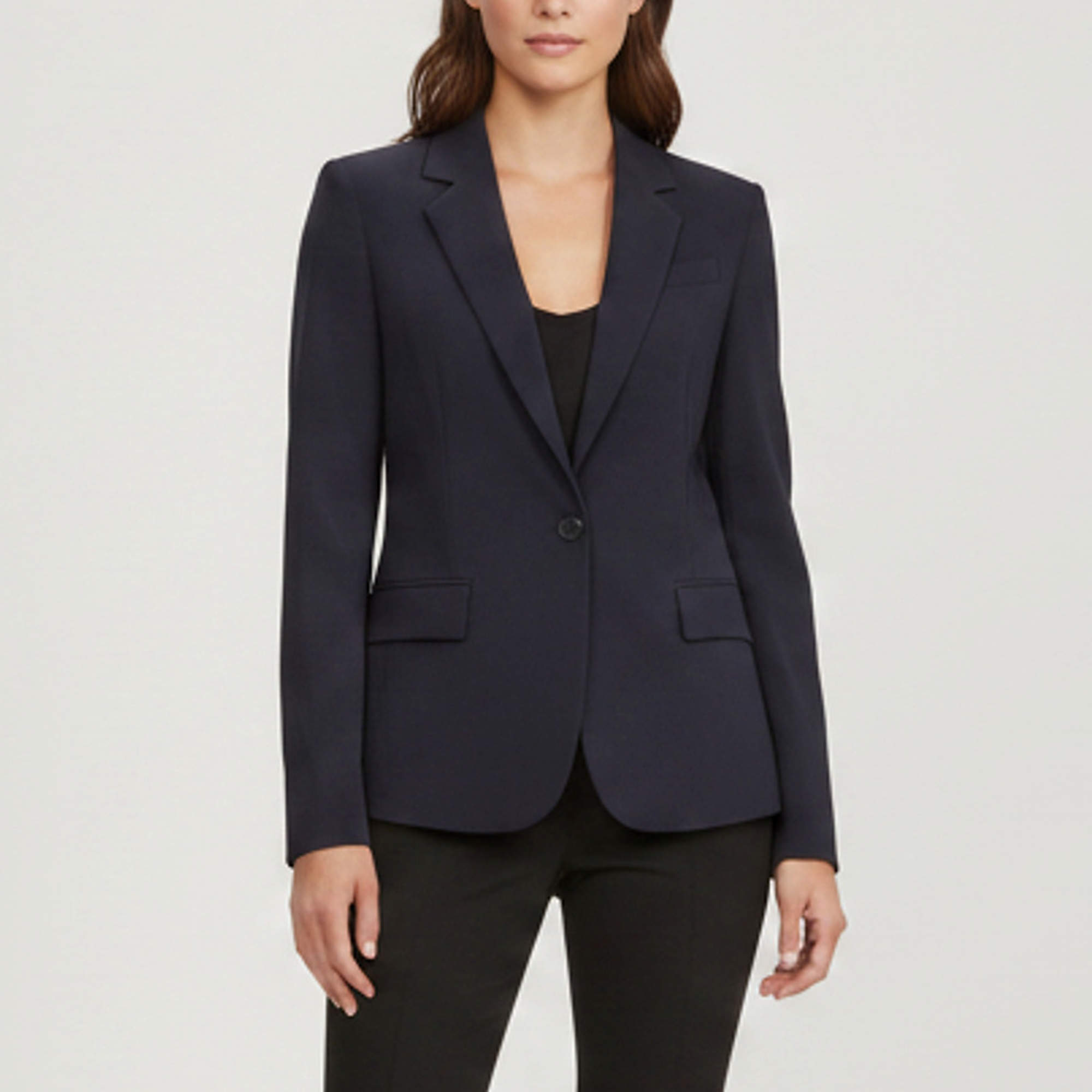 Pre Owned Theory Navy Blue Wool Blend Single Breasted Gabe Edition Blazer S