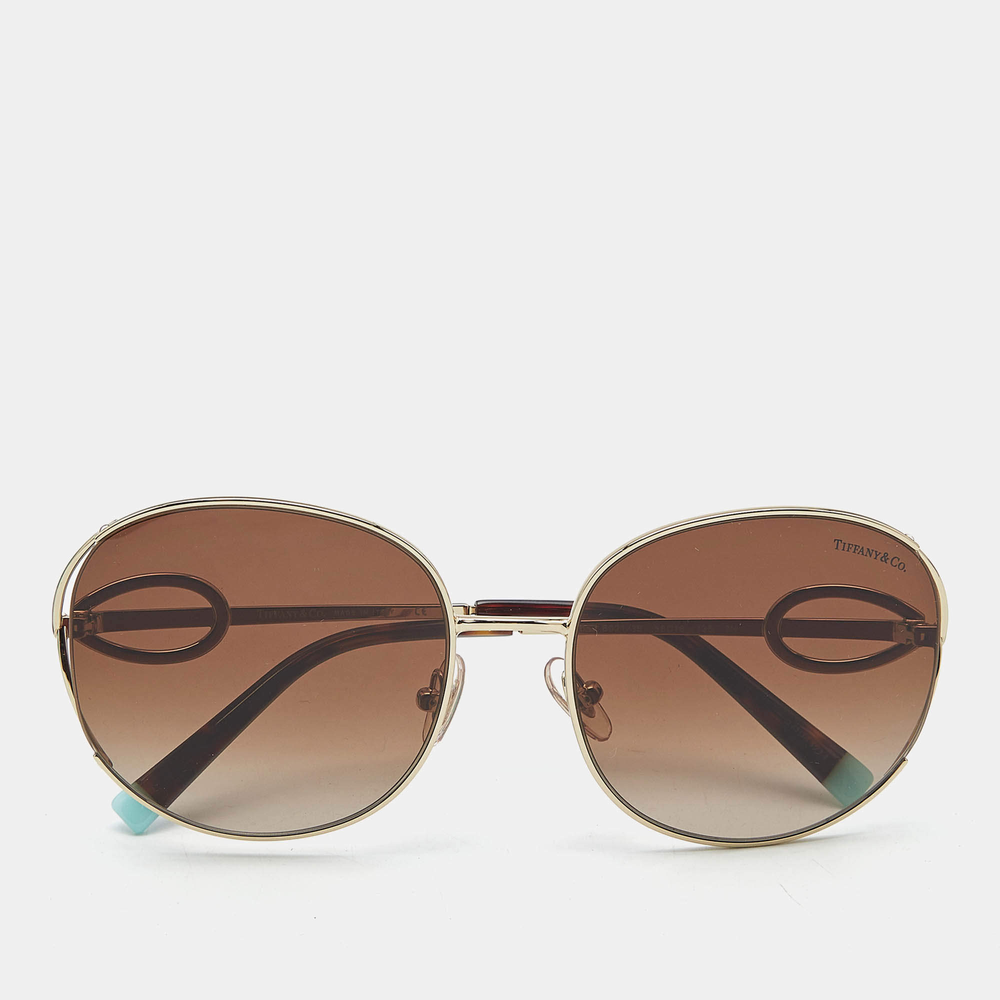 مملوكة مسبقًا Tiffany & Co. Brown Gradient TF3065 Aviators Sunglasses