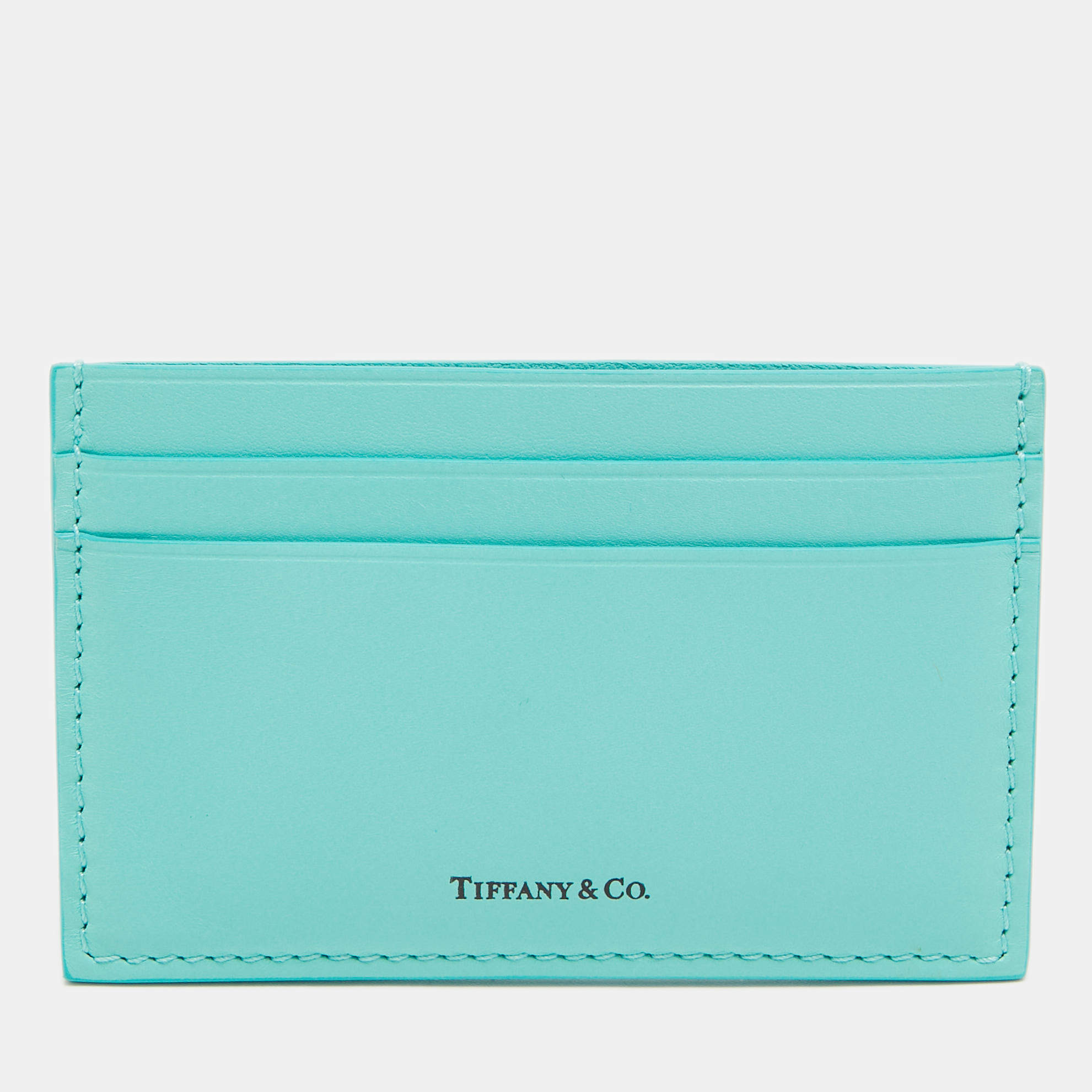 Pre Owned Tiffany & Co. Blue Leather Card Holder